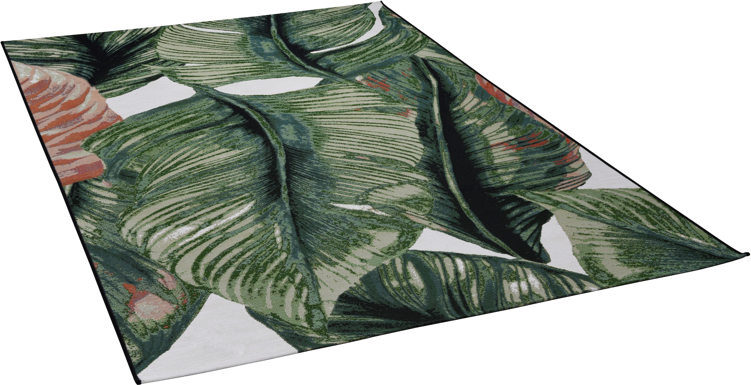 Image of TOM TAILOR HOME Teppich "Garden Leaf" rechteckig 3 mm Höhe Flachgewebe, In- und Outdoor geeignet, Wohnzimmer