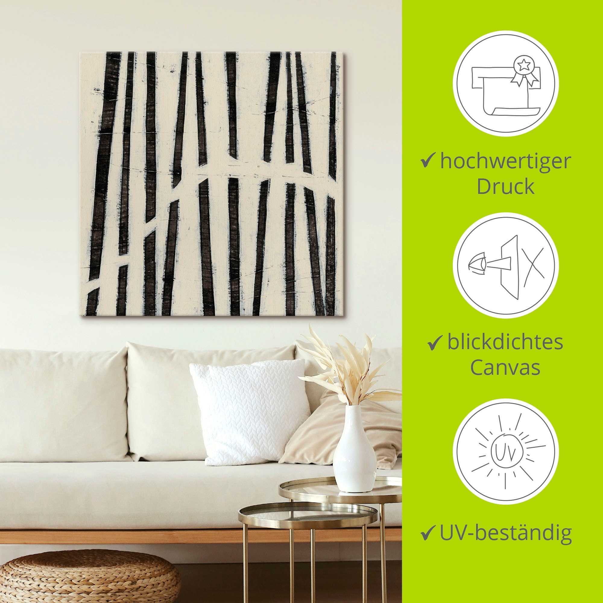 Artland Tableau sur toile »Hieroglyph I« 1 cuis tlg. auf Holzrahmen gespannt