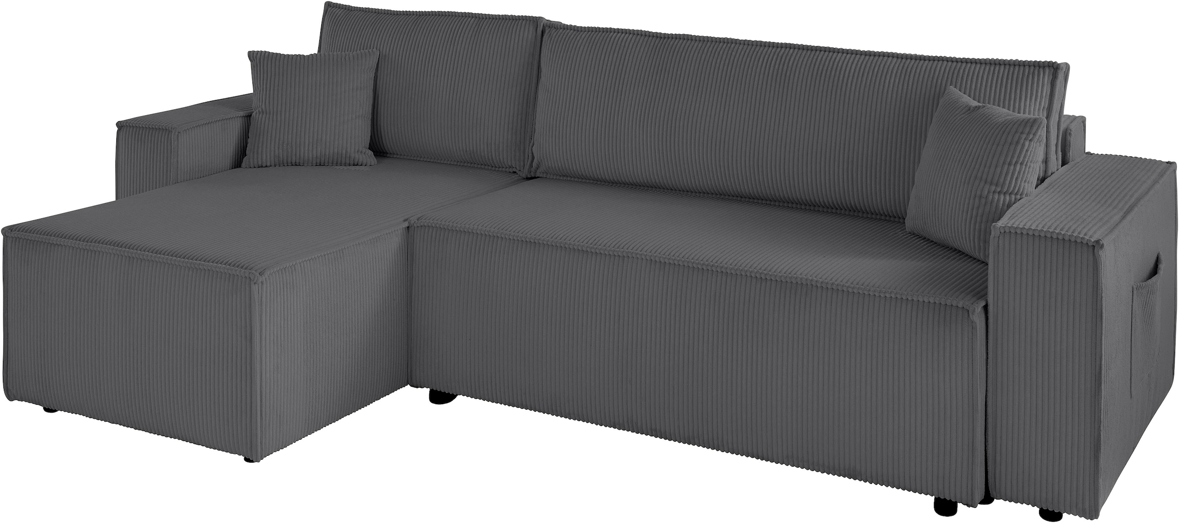 GOODproduct Ecksofa »CASSI L-Form, 241cm - OTTO. Verlässliche Qualität.« Schlaffunktion (133/200) ,Bettkasten, Recamiere links/rechts, Cord
