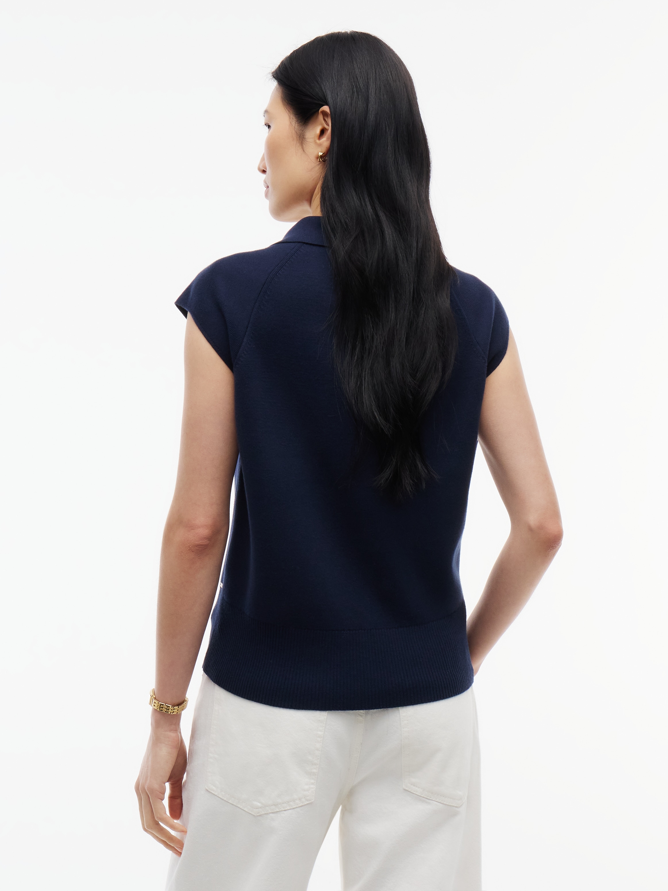 Tommy Hilfiger Gilet tricoté »COTTON FULL NEEDLE POLO VEST« mélange de coton