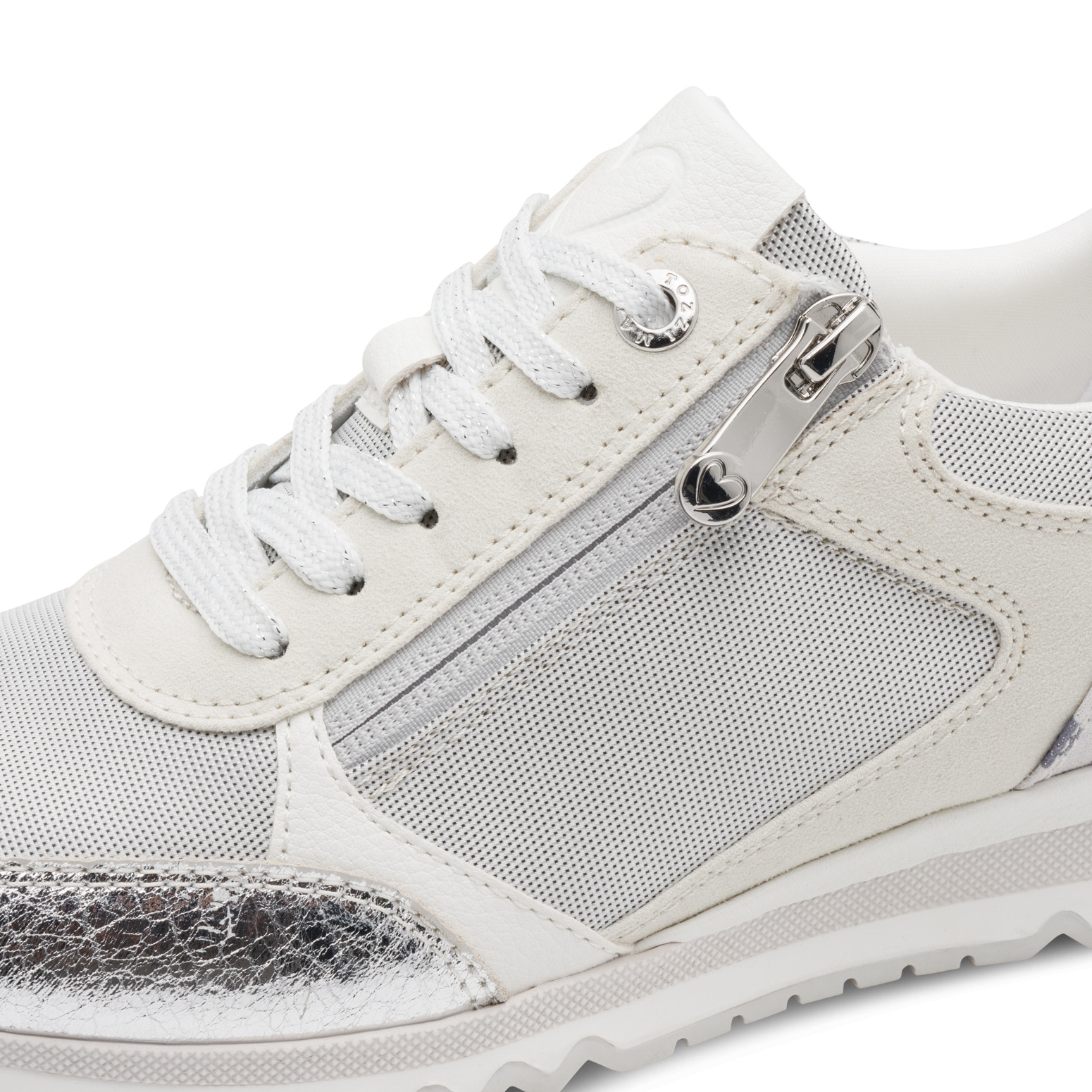 MARCO TOZZI Baskets compensées  , chaussure de loisirs, chaussure basse, chaussure à lacets avec empiècements contrastés