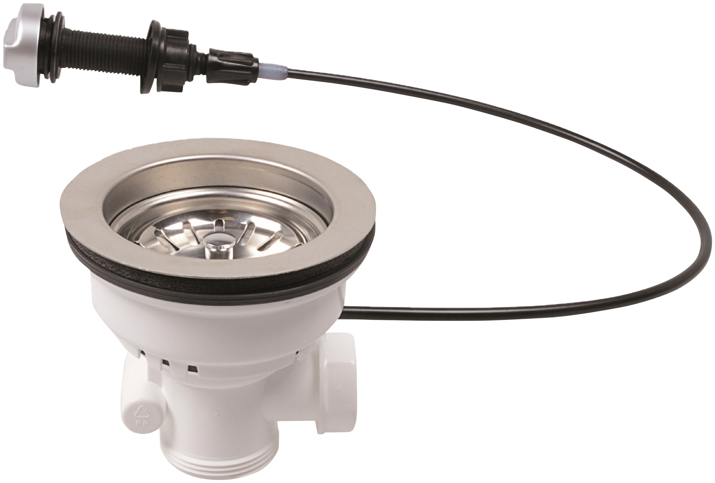 Image of Kirchhoff Siebventil, Korbventil mit Überlaufanschluss und Drehbetätigung, Bowdenzug, Edelstahl, mit 1" Überlaufanschluss bei Ackermann Versand Schweiz