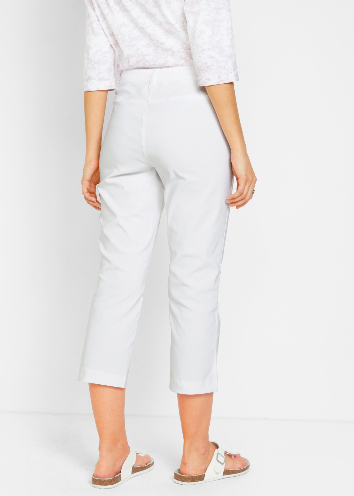 bonprix Pantalon 7/8 »7/8-Bengalin-Hose mit Bequembund«  avec élasthanne, Regular Fit, taille confortable