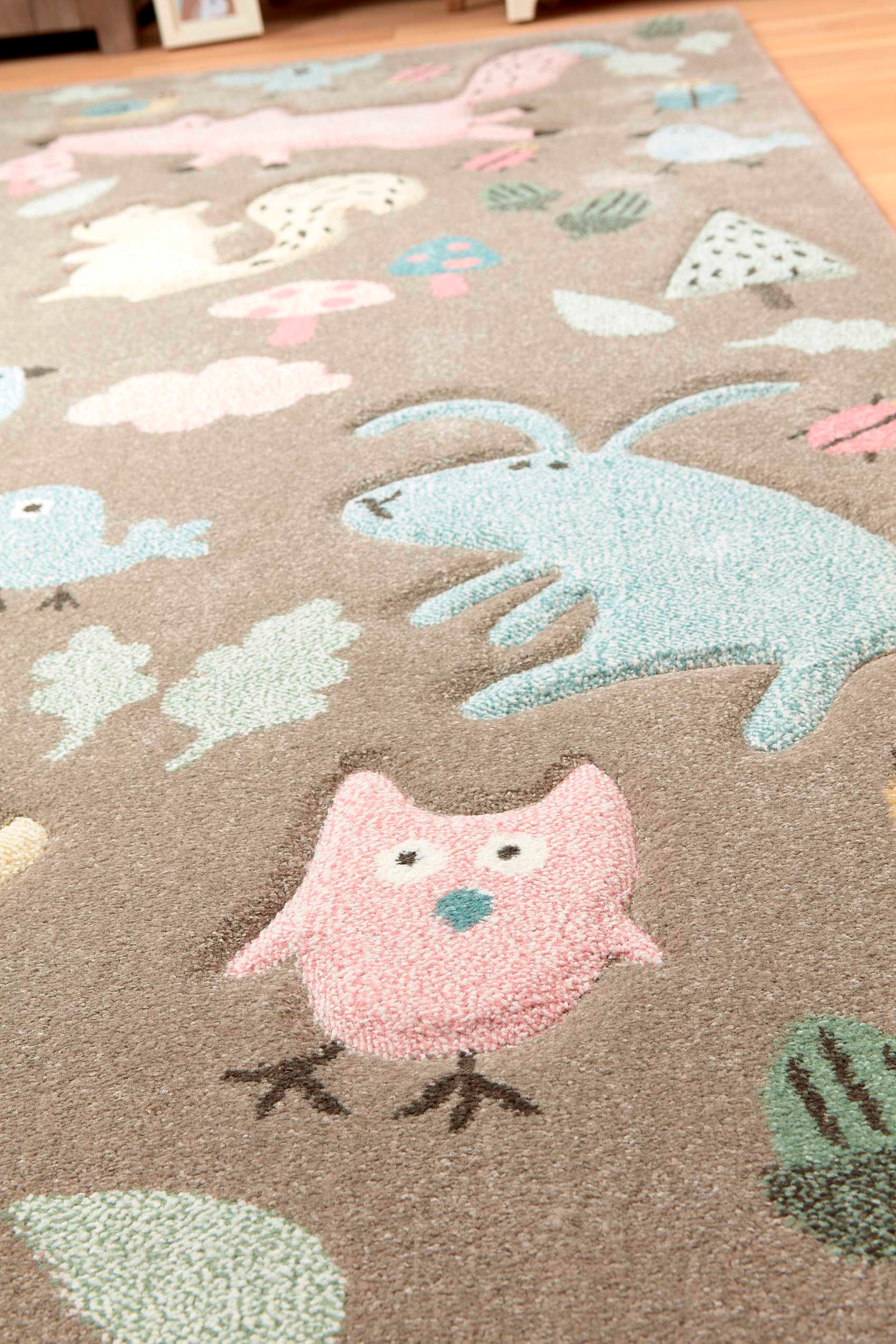 Sigikid Kinderteppich »Forest«, rechteckig, 13 mm Höhe, Wald Tiere Design, Kurzflor