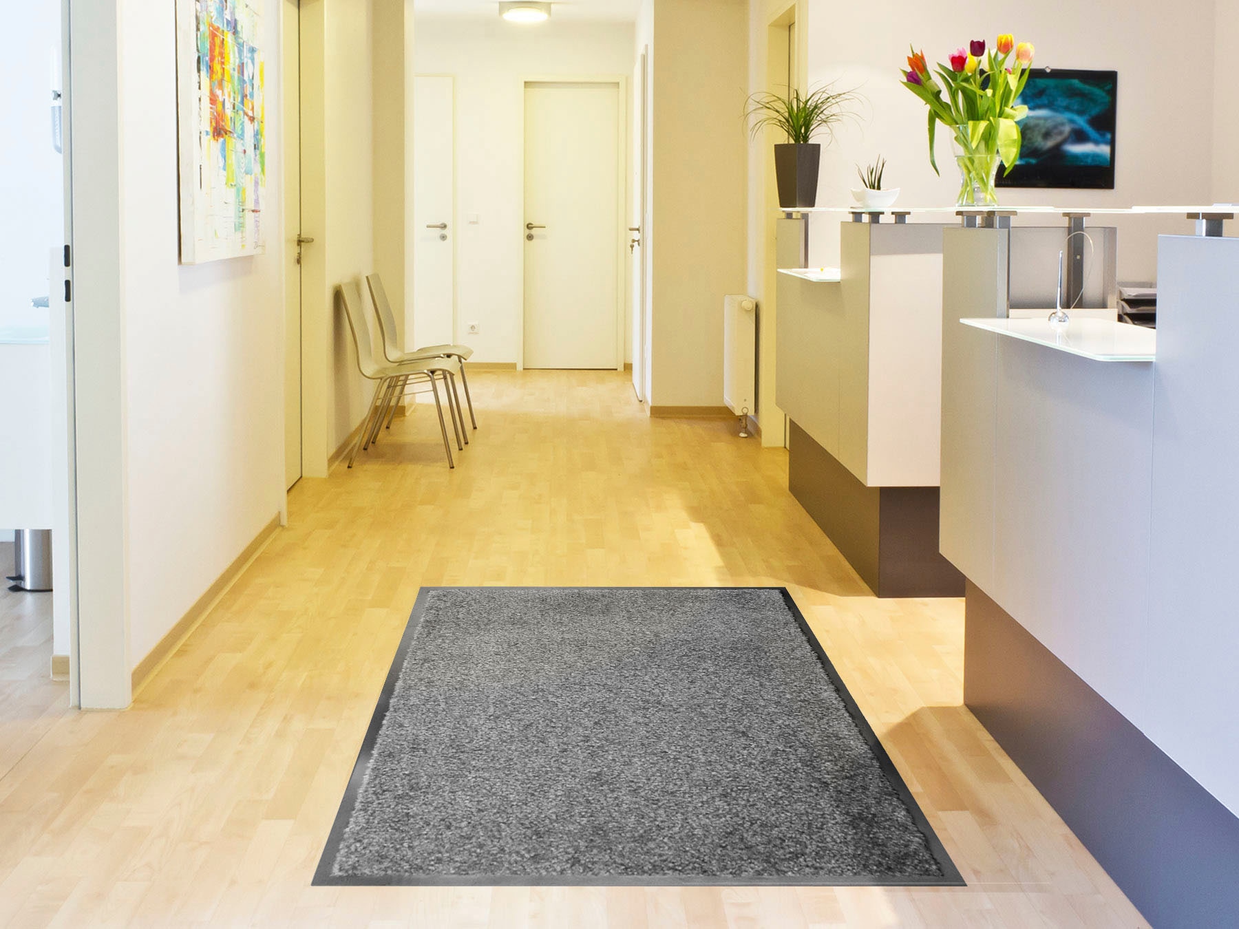 Primaflor-Ideen in Textil Fussmatte »Schmutzfangmatte CLEAN PRO, Made in Belgium«, rechteckig, 8 mm Höhe, Uni-Farben, UV-beständig, strapazierfähig, waschbar