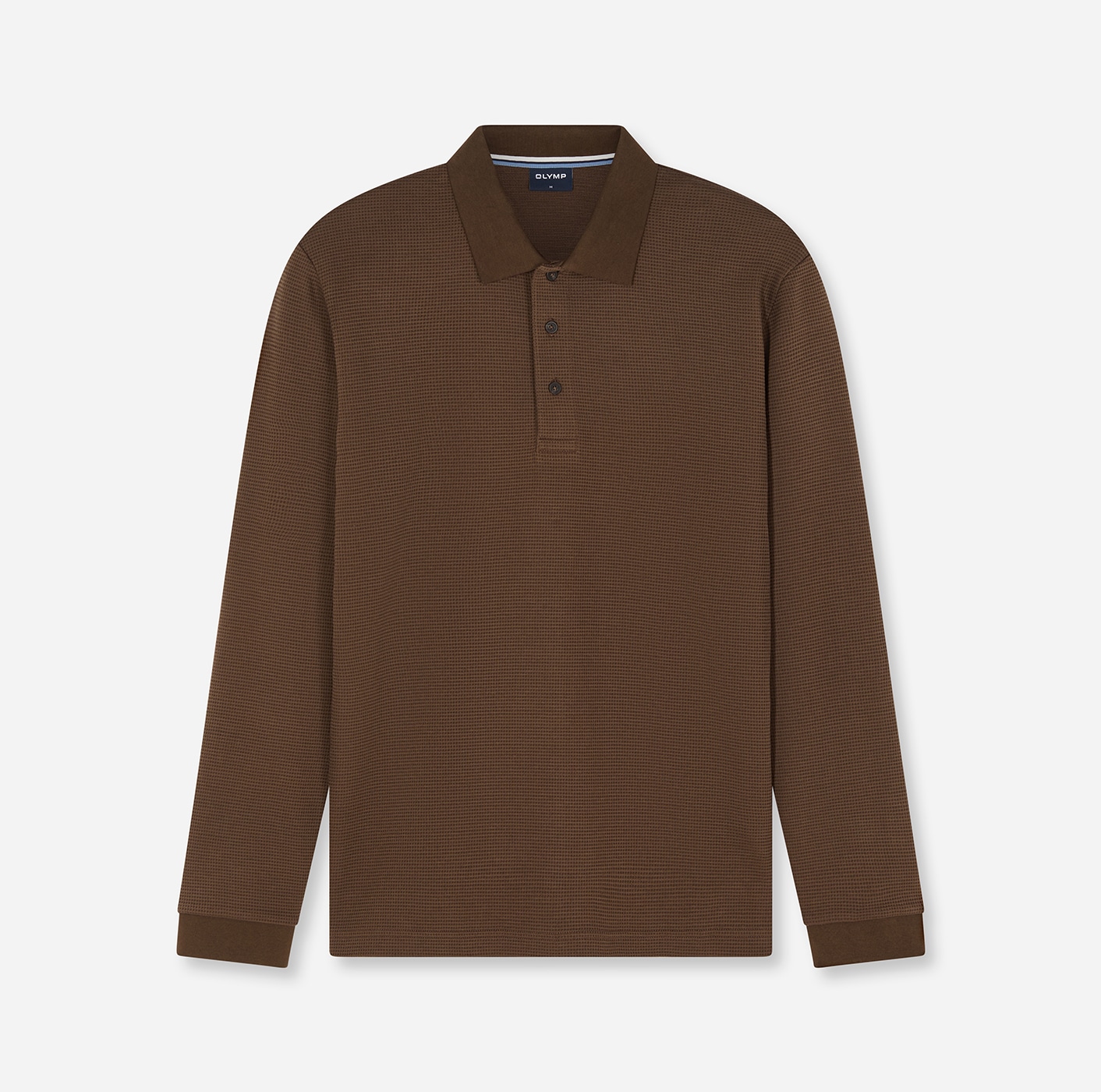 Image of OLYMP Langarm-Poloshirt "Casual" in Waffel-Struktur, regular fit