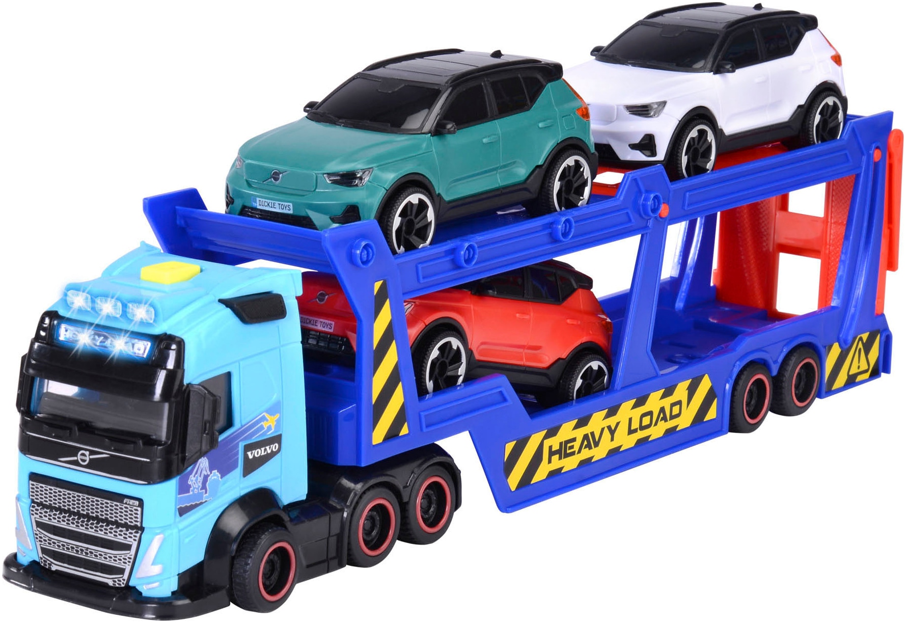 Dickie Toys Spielzeug-LKW »Volvo Auto-Transporter FH 16«, mit Licht und Sound; inkl. 3 Volvo Fahrzeugen