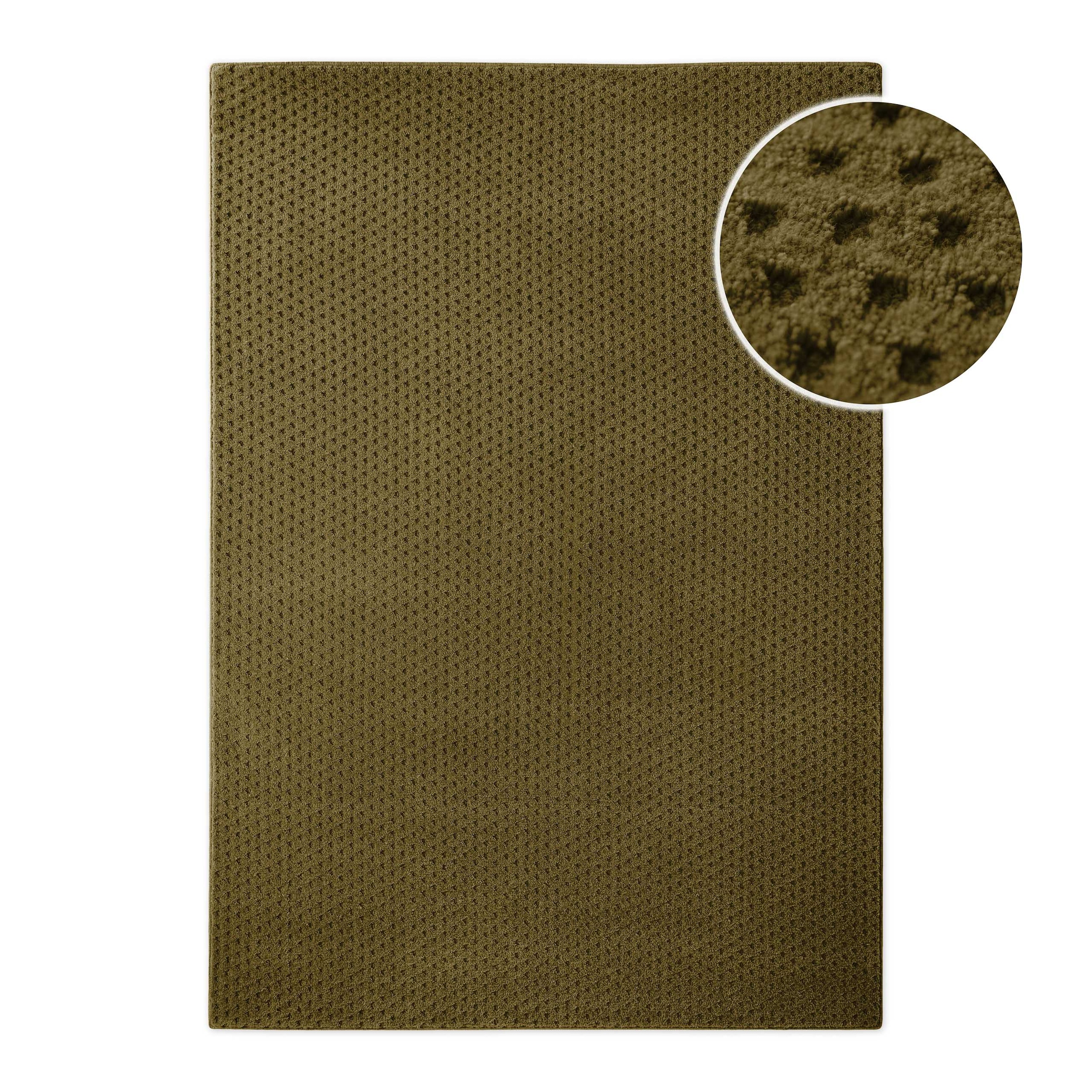 Wecon home Tapis »Castello THREE« Rectangulaire 7 mm Höhe Laine vierge, poil ras avec effet relief, salon, motif à points