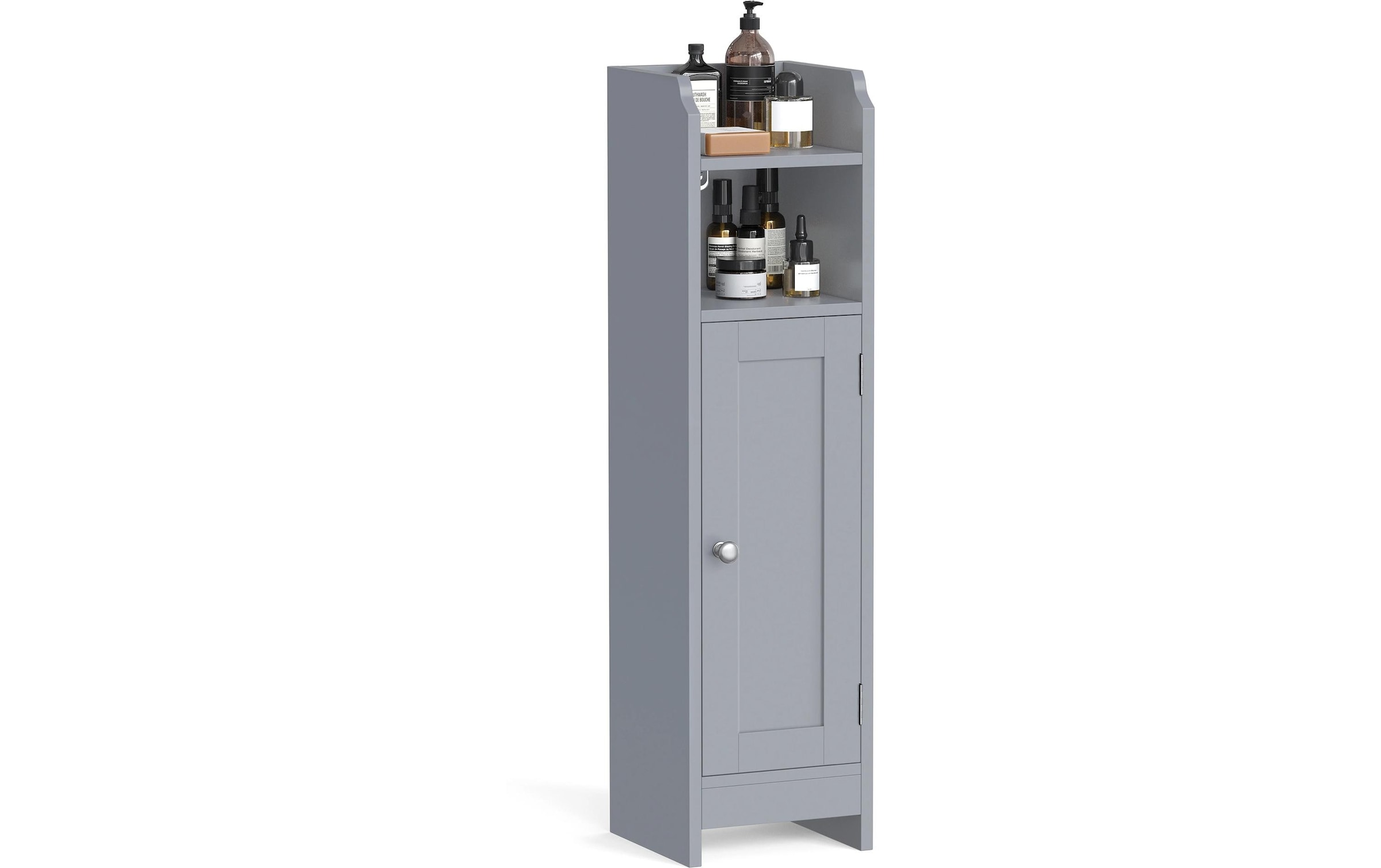VASAGLE Mehrzweckschrank »VASAGLE Badezimmer-Schrank 18 x 80 cm, Grau«
