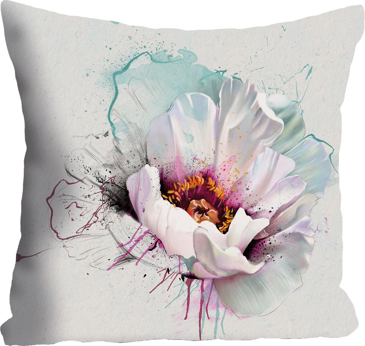 Image of queence Dekokissen "Blüte" Kissenhülle ohne Füllung, 1 Stück