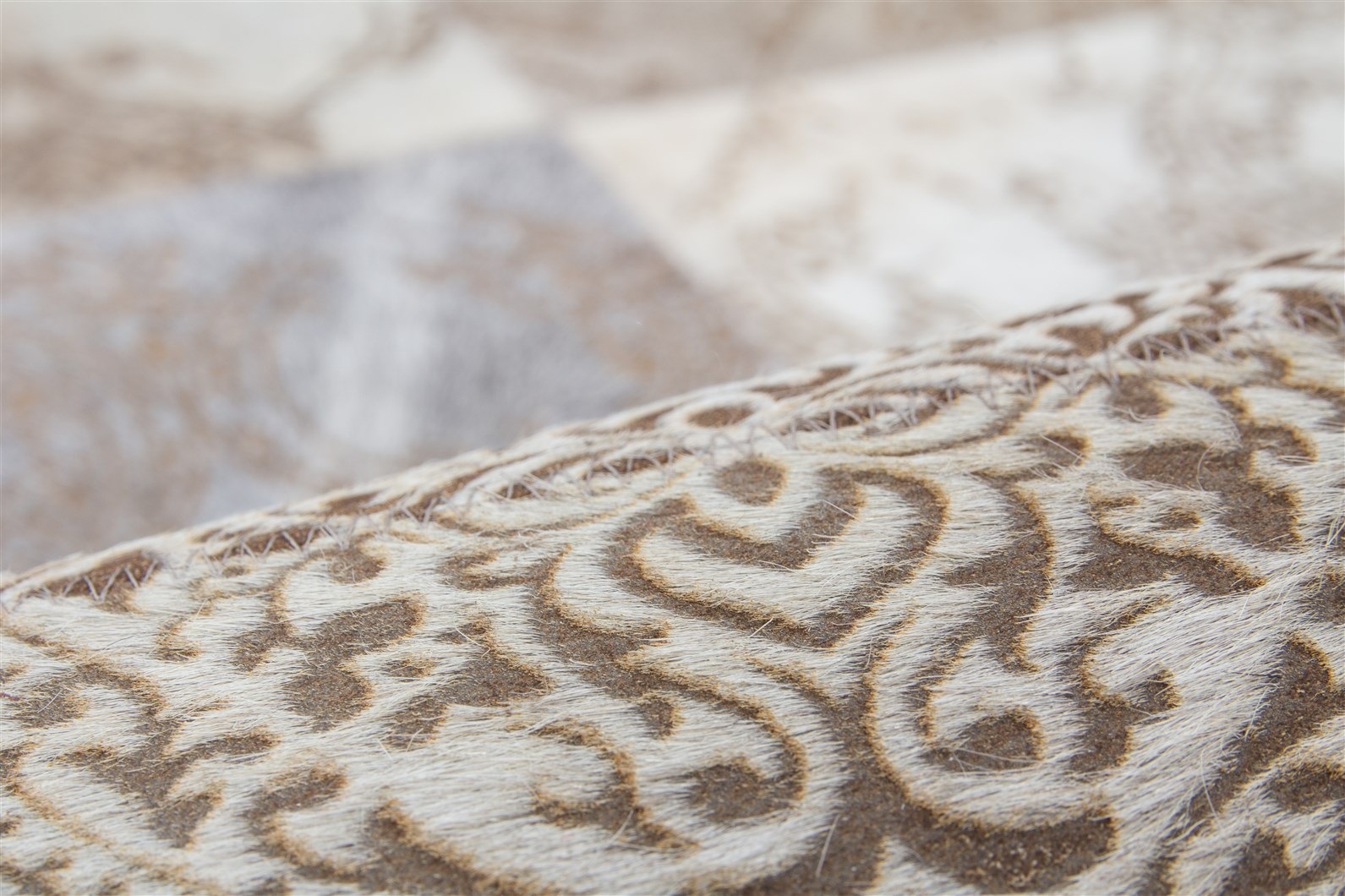 Kayoom Tapis »Cobra 343« Rectangulaire 18 mm Höhe tapis en cuir, design découpé au laser, pièce unique faite main