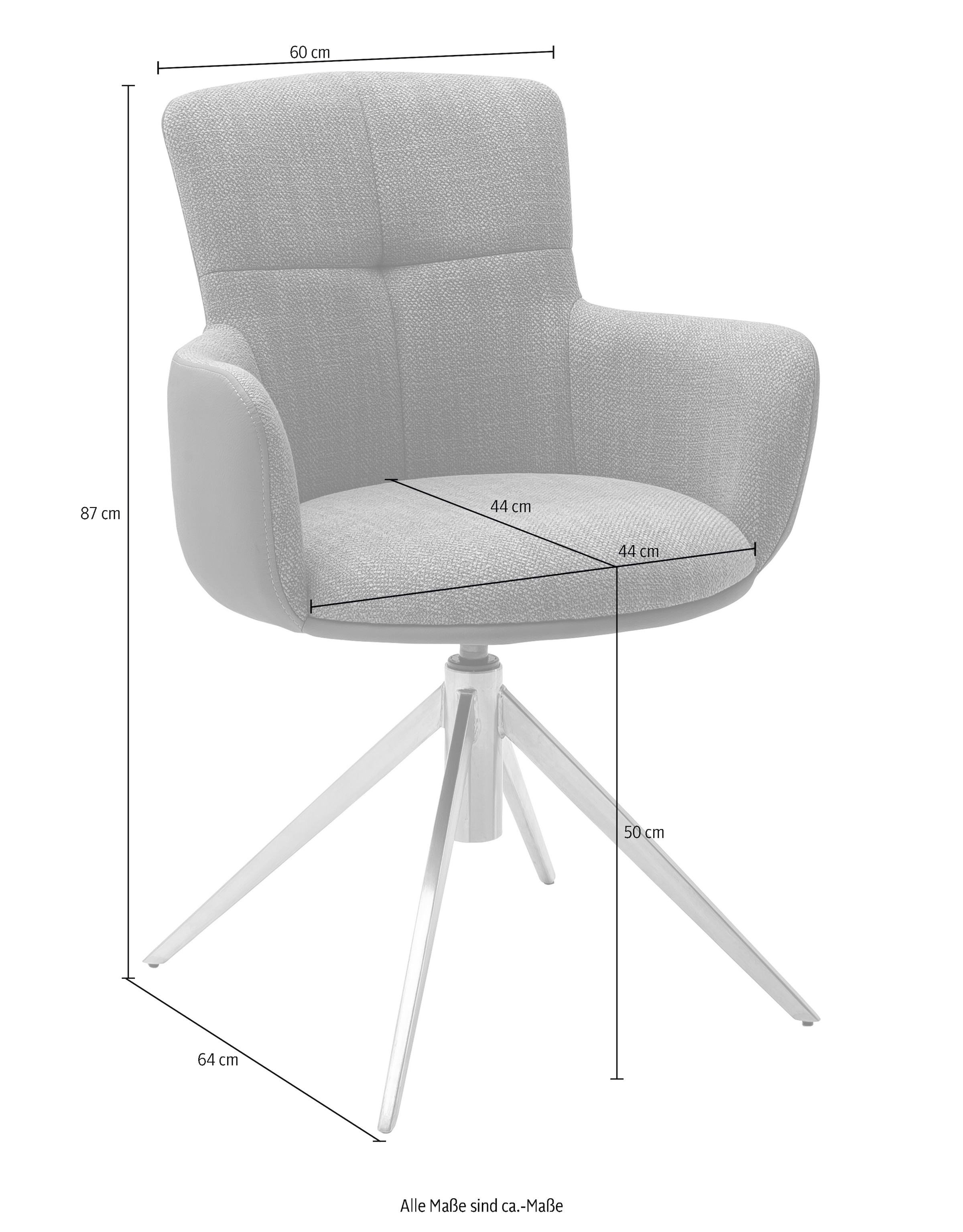 MCA furniture Esszimmerstuhl »Mecana«, (Set), 2 St., 2er Set Materialmix,  Stuhl 360° drehbar mit Nivellierung, bis 120 kg bequem kaufen | Stühle