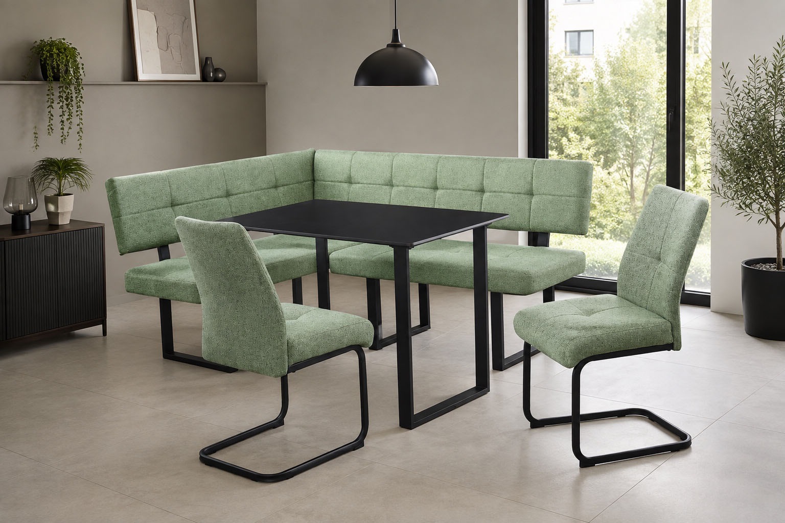 GOODproduct Freischwinger »Alabama« (Set) 2 Stk.gemütlicher Esszimmerstuhl mit Federkern und robustem Webstoff