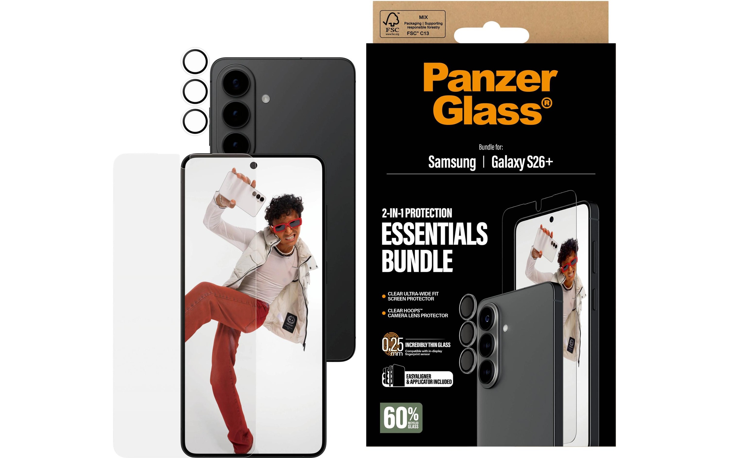 PanzerGlass Verre de protection pour appareil photo »Hoops 2-in-1 Bundle Galaxy S26 Plus«