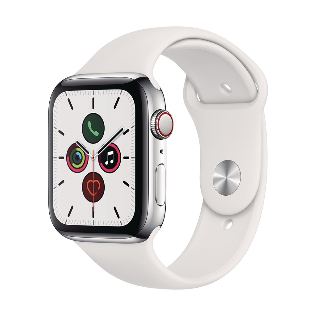 Image of Apple Smartwatch »Serie 5, GPS Cellular, 44 mm Edelstahl-Gehäuse mit Sportarmband«, (Watch OS MWWF2FD/A) bei Ackermann Versand Schweiz