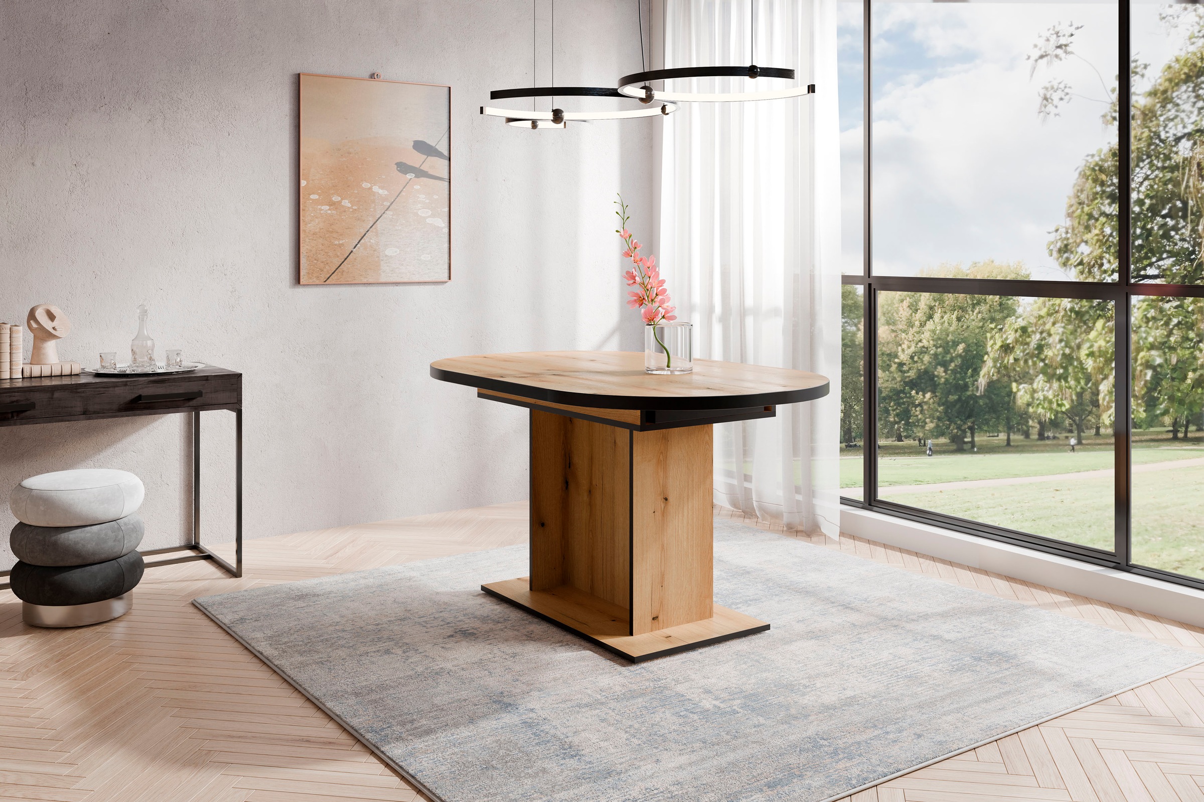 GOODproduct Esstisch »Basel, Esstisch ausziehbar, in 2 Farben erhältlich« pflegeleichter Tisch, 140cm auf 180cm ausziehbar, verschiedene Farben