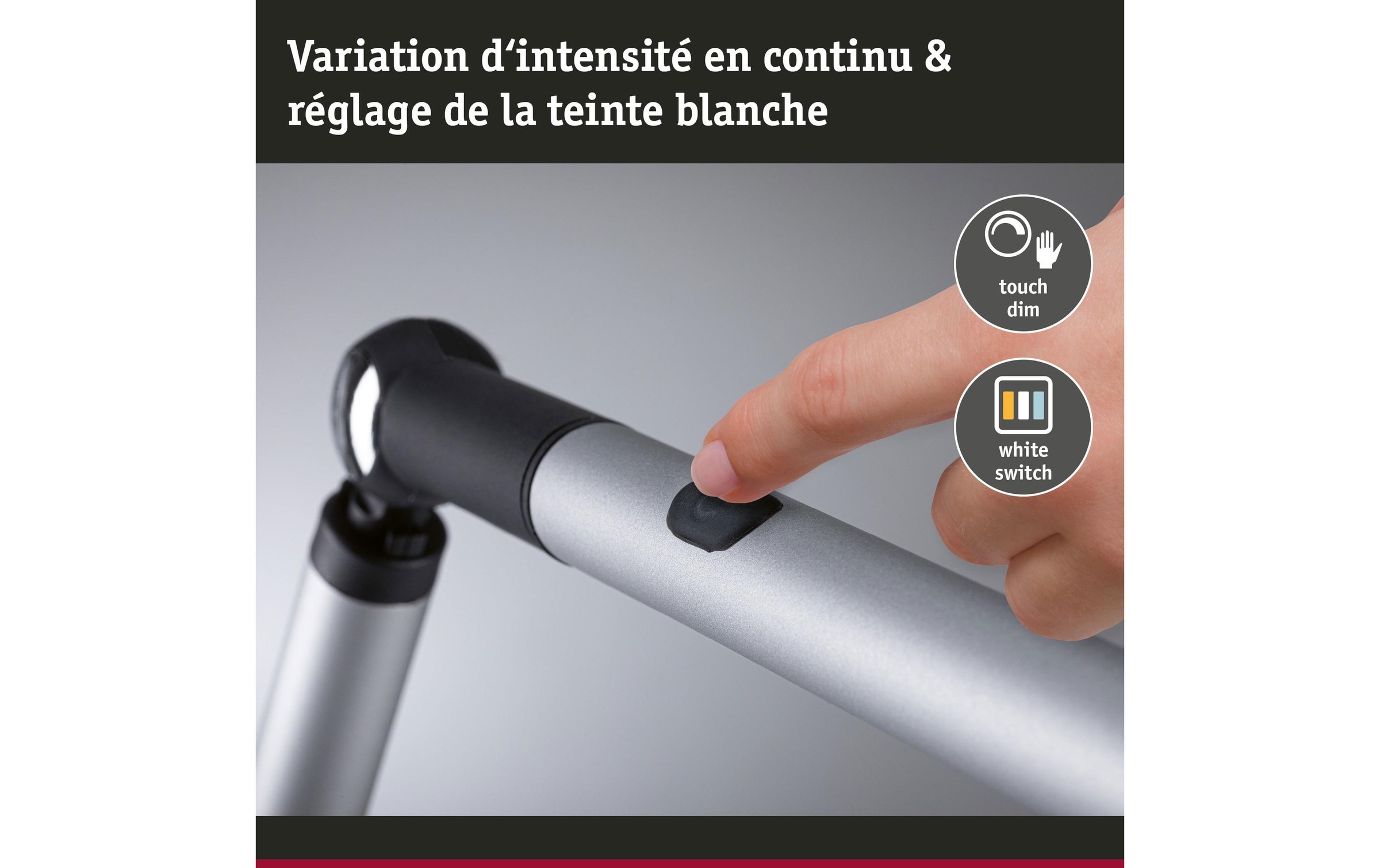 Paulmann Lampe de bureau LED »Paulmann Schreibtischleuchte LED 3-Step-Dim Silber« Module LED Blanc froid | blanc chaud