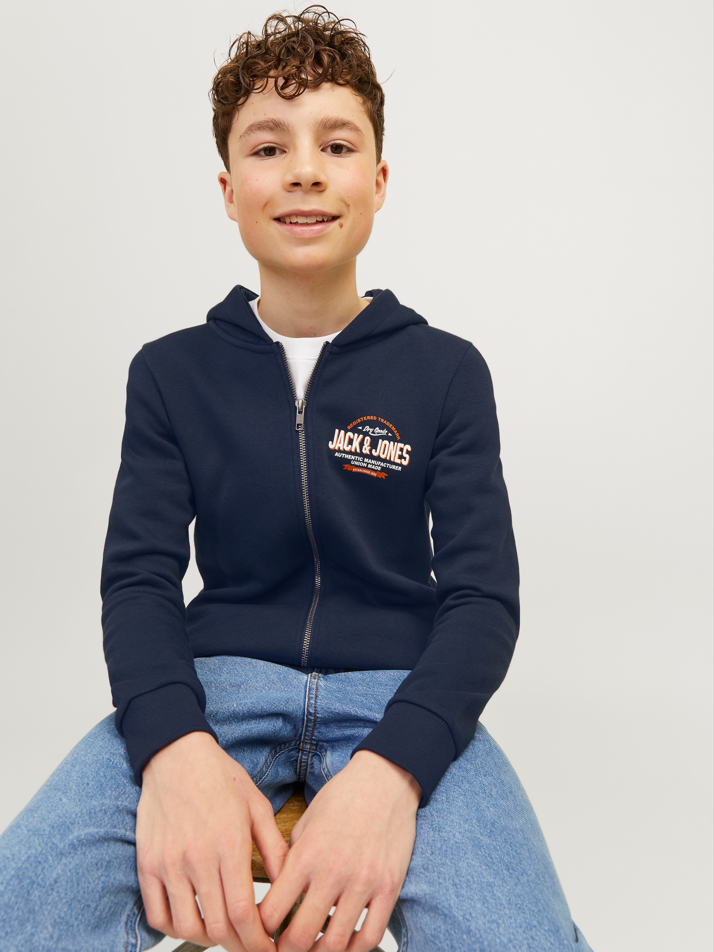 Jack & Jones Junior Kapuzensweatjacke »JJELOGO SWEAT ZIP HOOD 2C 24/25 NOOS JNR«