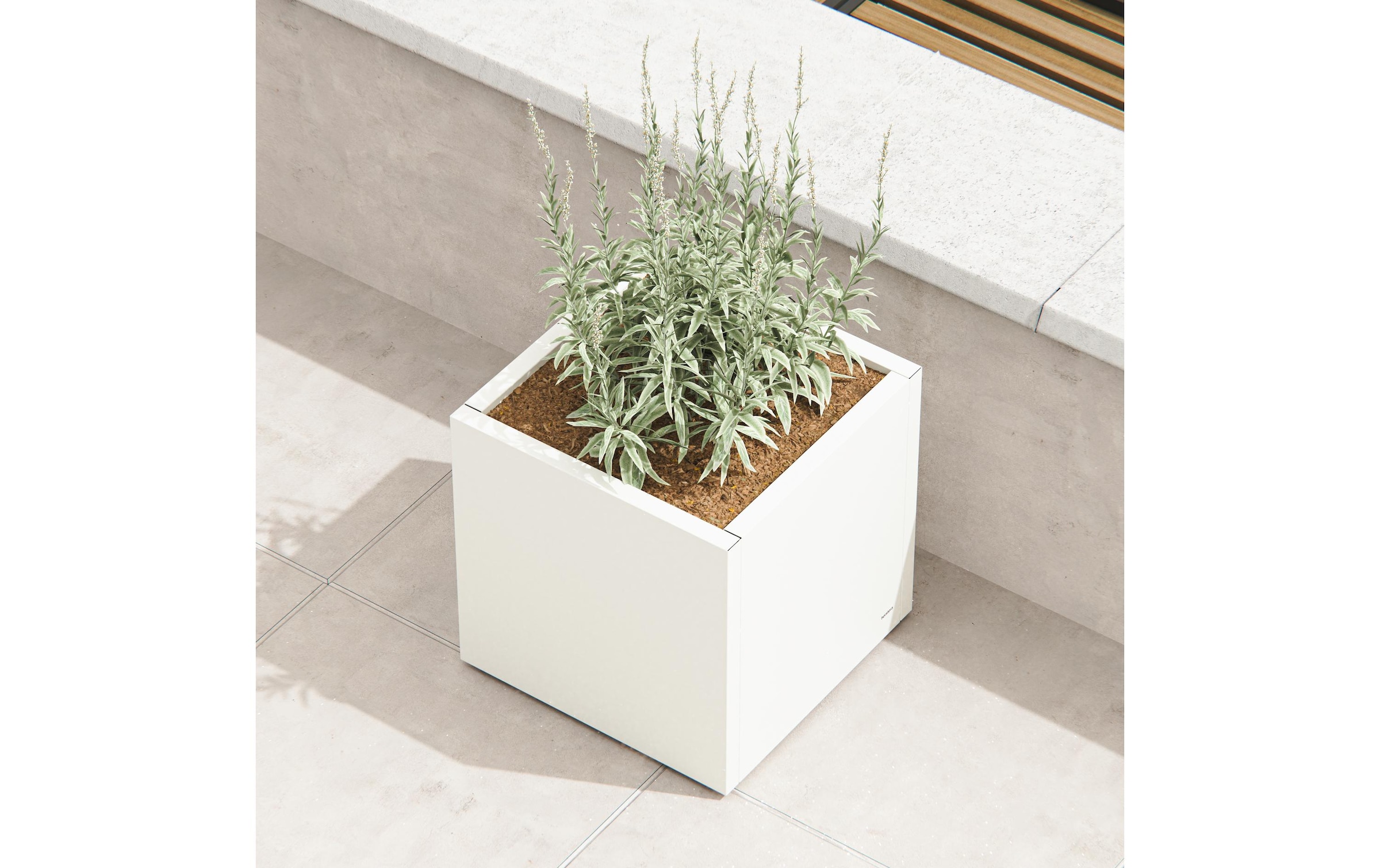 Herstera Garden Pflanzkübel »Cube 60 cm Moon White«