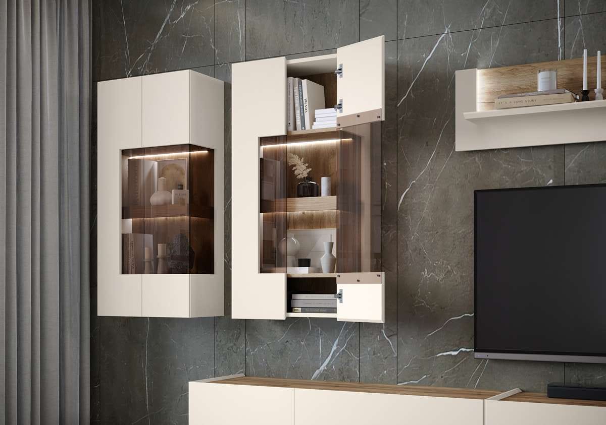 GOODproduct Hängevitrine »Sky45« (H/B/T): 125/62/30cm,  Mit Beleuchtung, lackiert mit wasserbasiertem UV-Lack