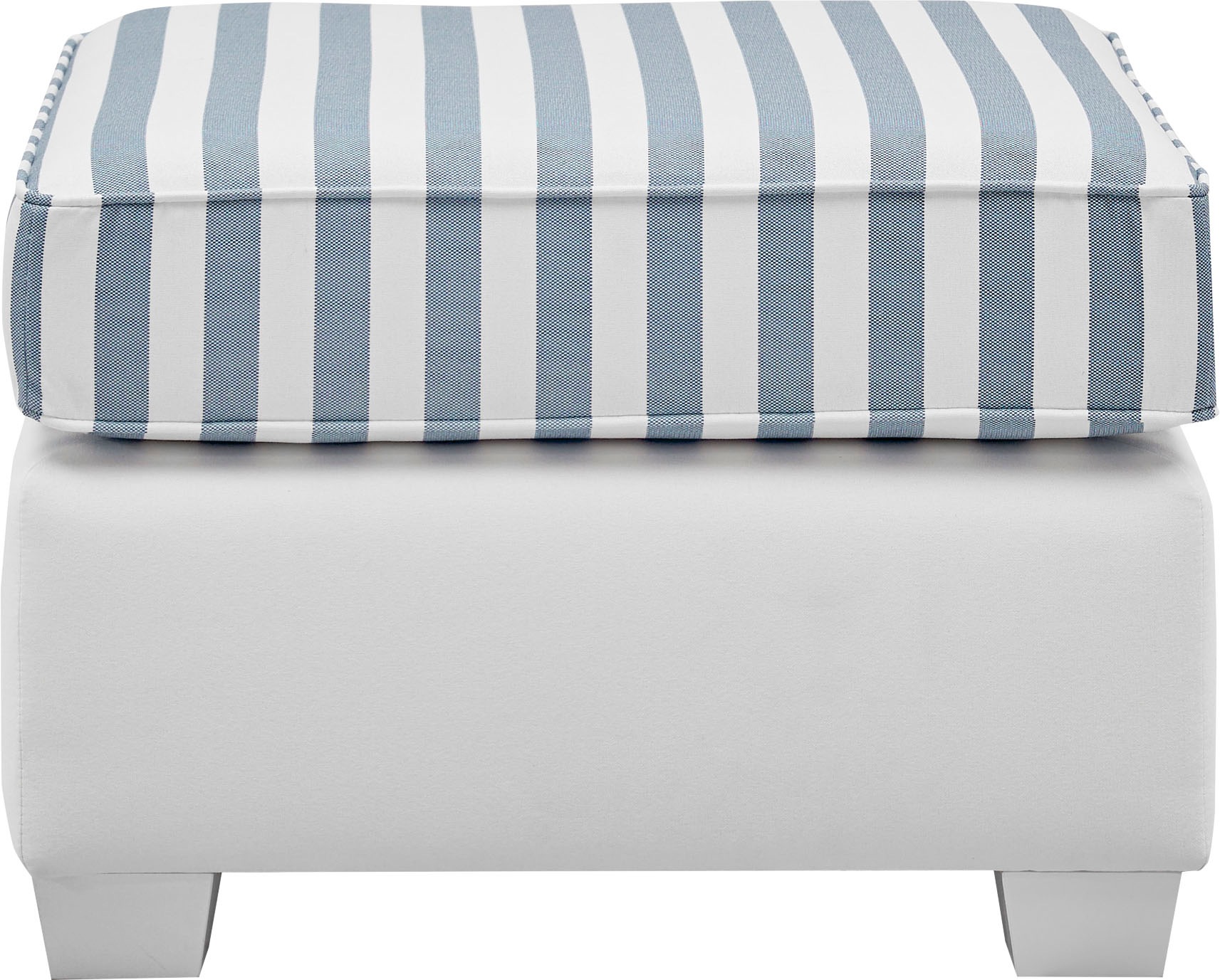 Home affaire Hocker »CALIFORNIA«, maritimer Landhausstil, Hocker in 2 Grössen, Holzfüsse Weiss lackiert
