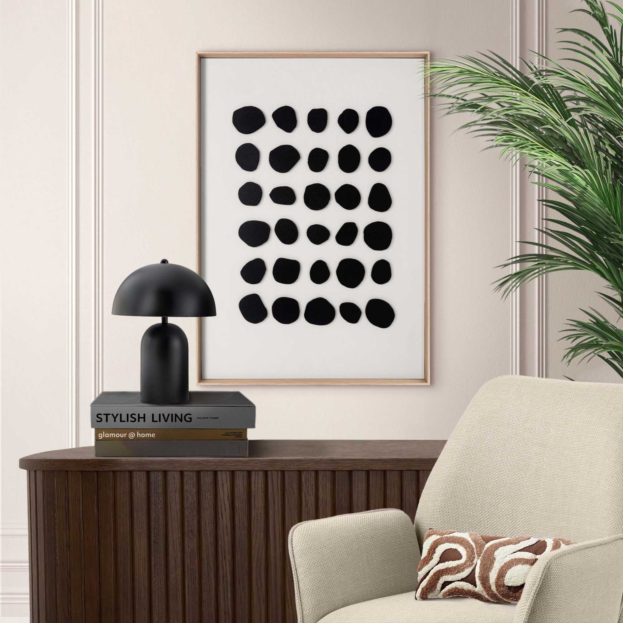 Image of Wandbild 1 Stk. tlg. Home Office - Schwarz-Weiss - MDF - Abstrakt - 50x70 cm