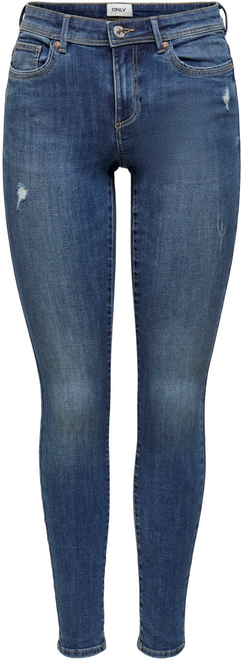 ONLY Skinny-fit-Jeans »ONLWAUW MID SKINNY BJ114-3 NOOS«, mit leichten Destroyed Effekten