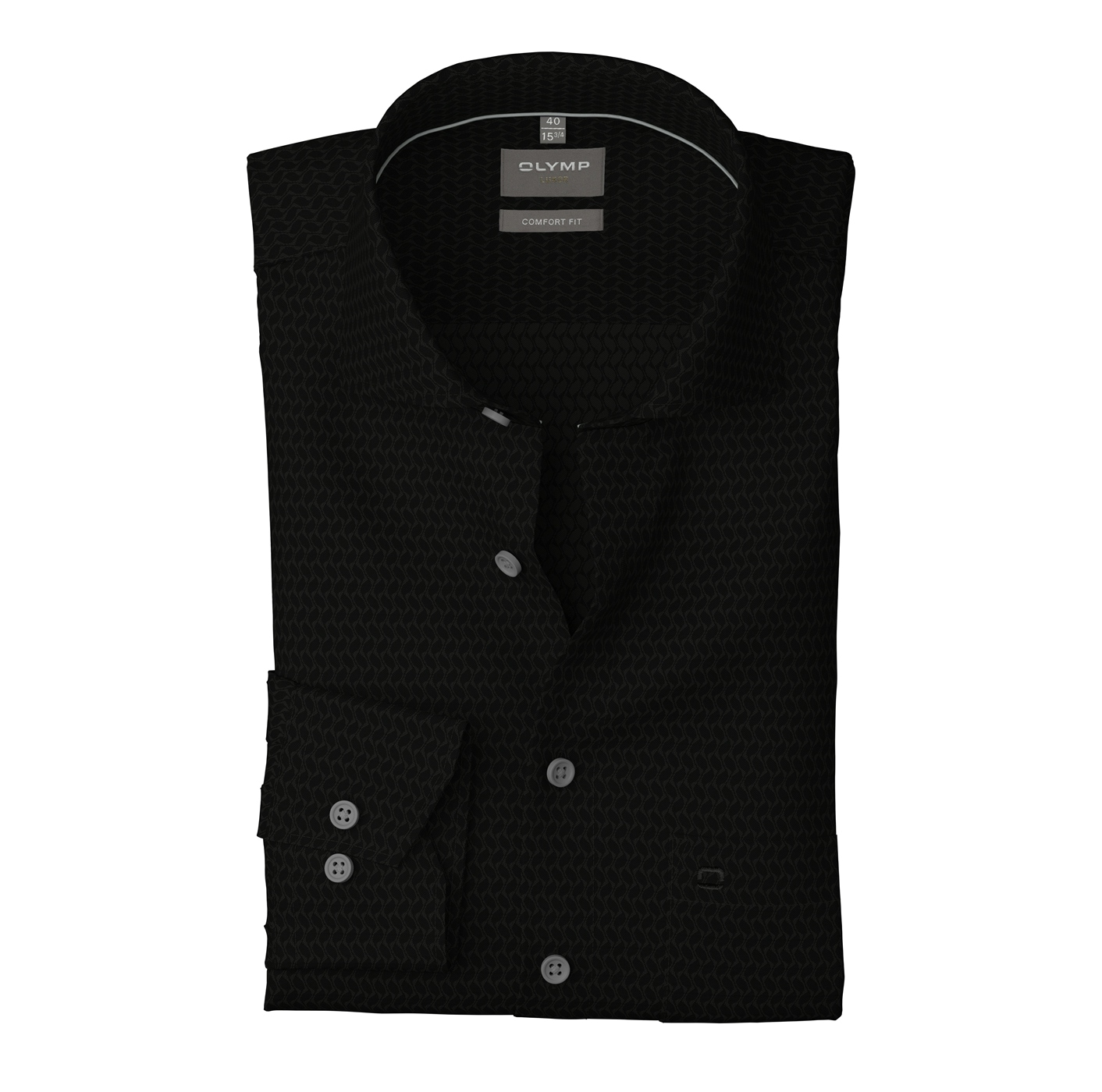 Image of OLYMP Langarmhemd "Luxor comfort fit" Struktur - Satin, comfort fit, Businesshemd, New-Kentkragen
