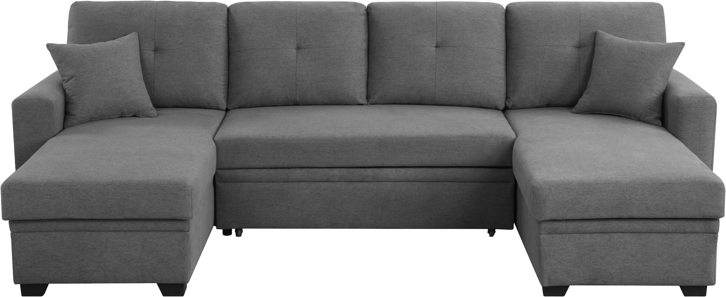 ATLANTIC home collection Wohnlandschaft »Gerrit U-Form«, Schlafsofa, mit 2 Bettkästen, Recamiere rechts oder links montierbar