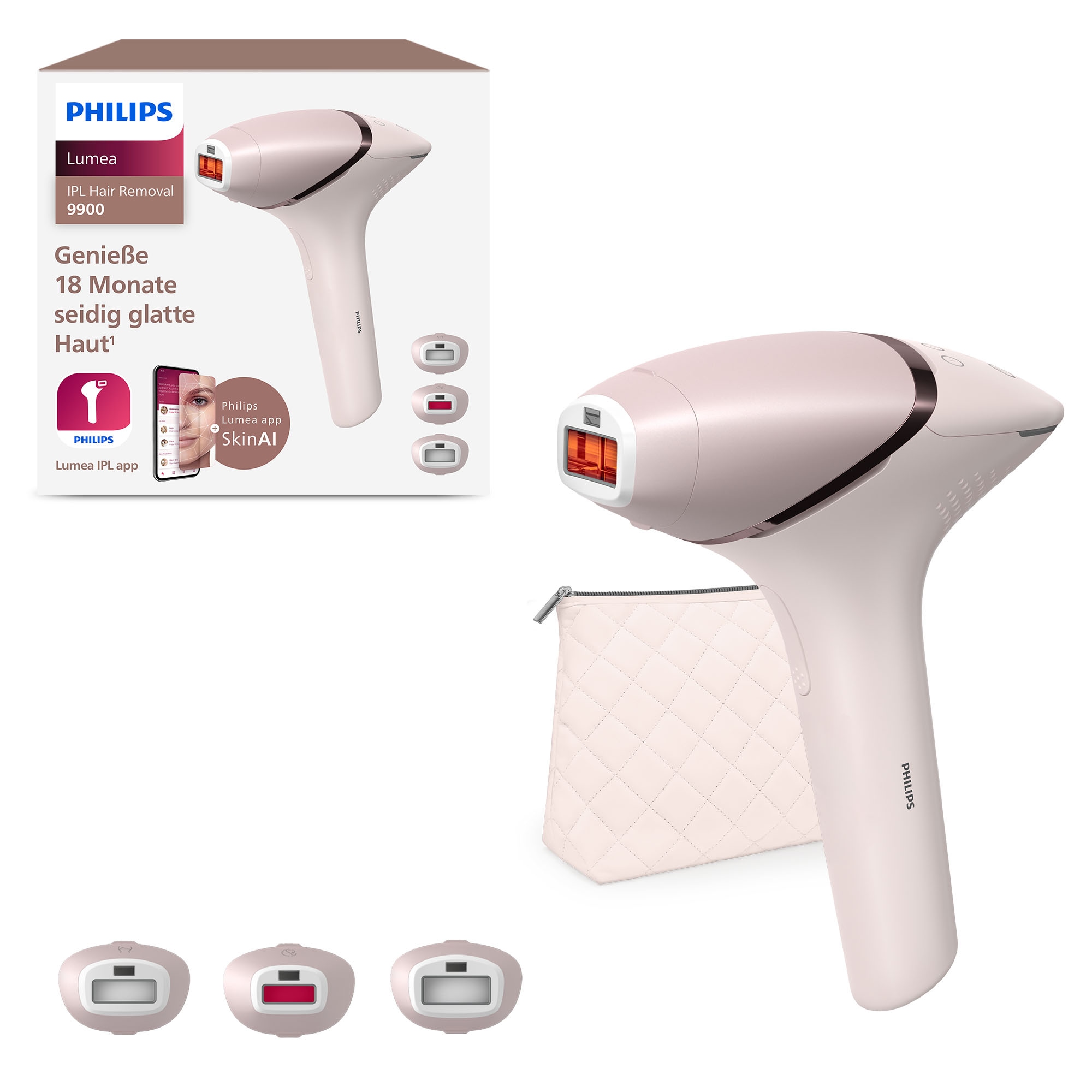 Image of Philips IPL-Haarentferner "Lumea S9900 BRI953/02" 450.000 Lichtimpulse kabellos, 2 SkinAI Funktionen