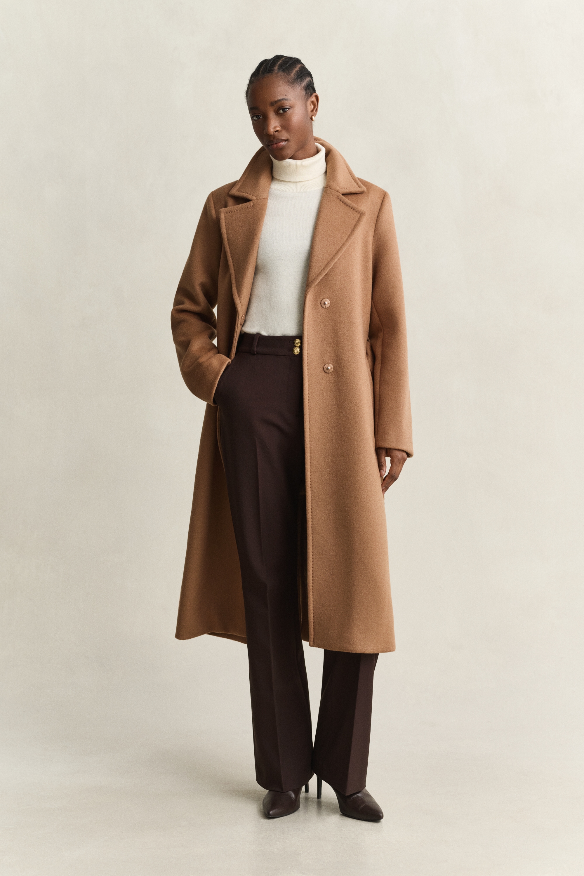 Gant Manteau en laine »BELTED WOOL BLEND« Col à revers, avec ceinture à nouer