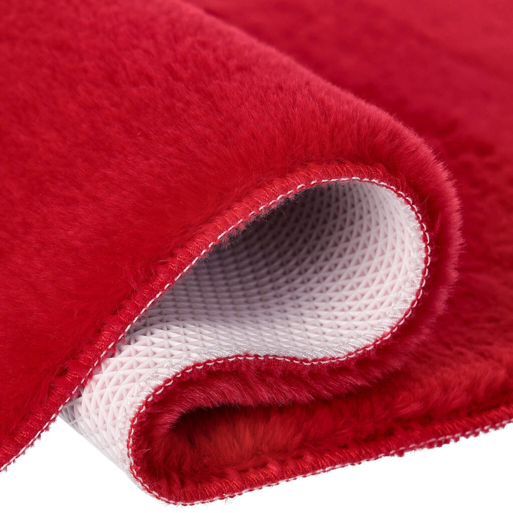 Carpet City Badematte »Topia Mats,  Badteppich uni« Höhe 14 mm rutschhemmend beschichtet strapazierfähig Hochflor, Kaninchen Haptik, Polyester, Badezimmerteppich, waschbar