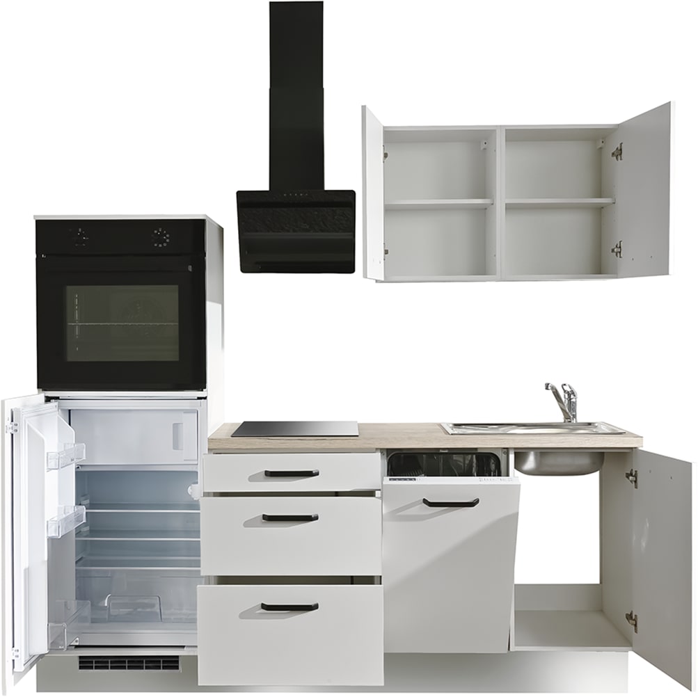 wiho Küchen Kitchenette »Compact« largeur 210 cm, choix avec appareils (avec réfrigérateur)