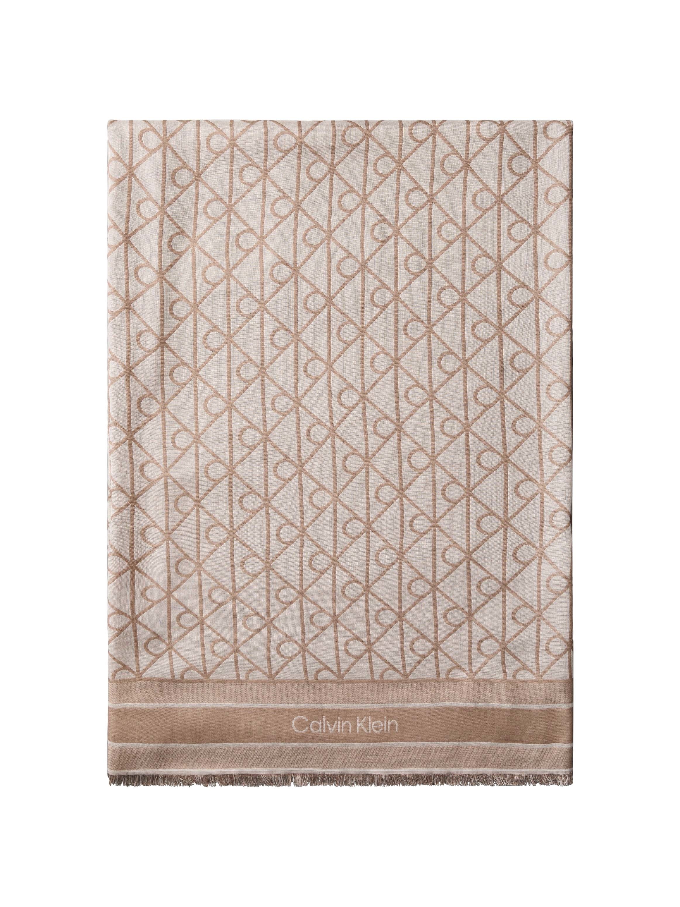 Image of Calvin Klein Modetuch "EMBLEM AOP JACQUARD SQUARE SCARF" Mit Markenlabelmusterung
