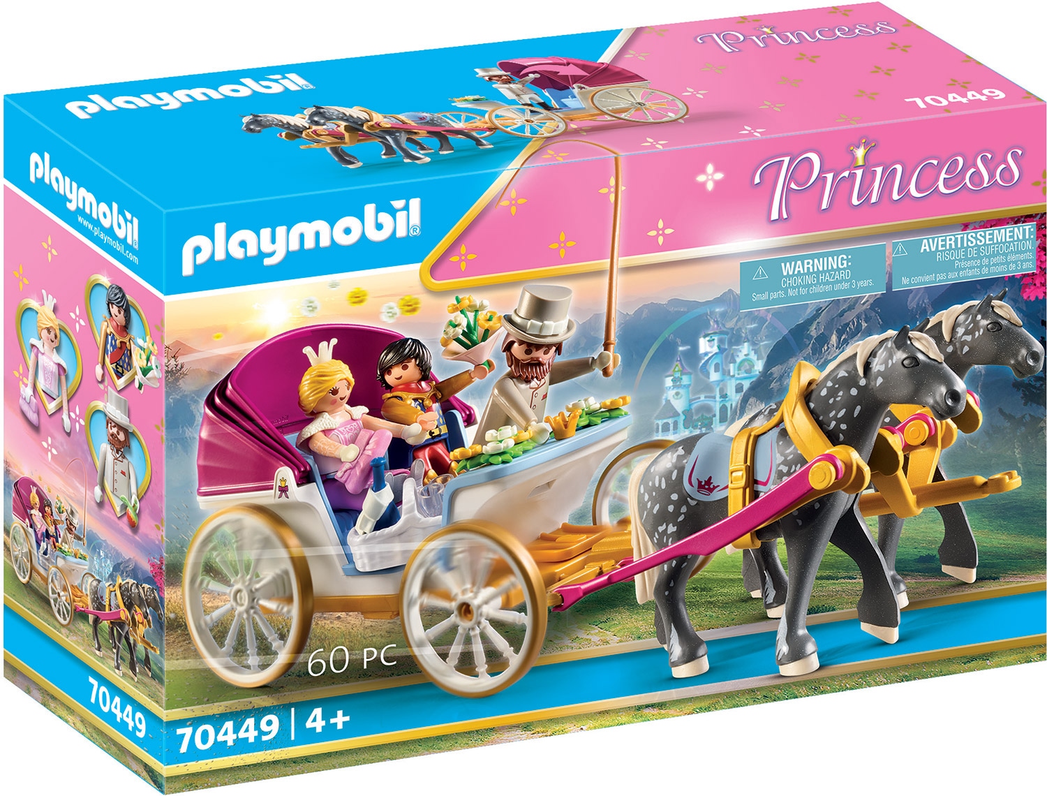 Playmobil® Konstruktions-Spielset »Romantische Pferdekutsche (70449), Princess«, (60 St.), Made in Germany