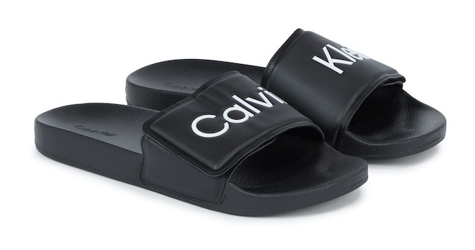 Calvin Klein Badepantolette »POOL SLIDE ADJ«, Sommerschuh, Poolslides, Schlappen, mit Logoschriftzug