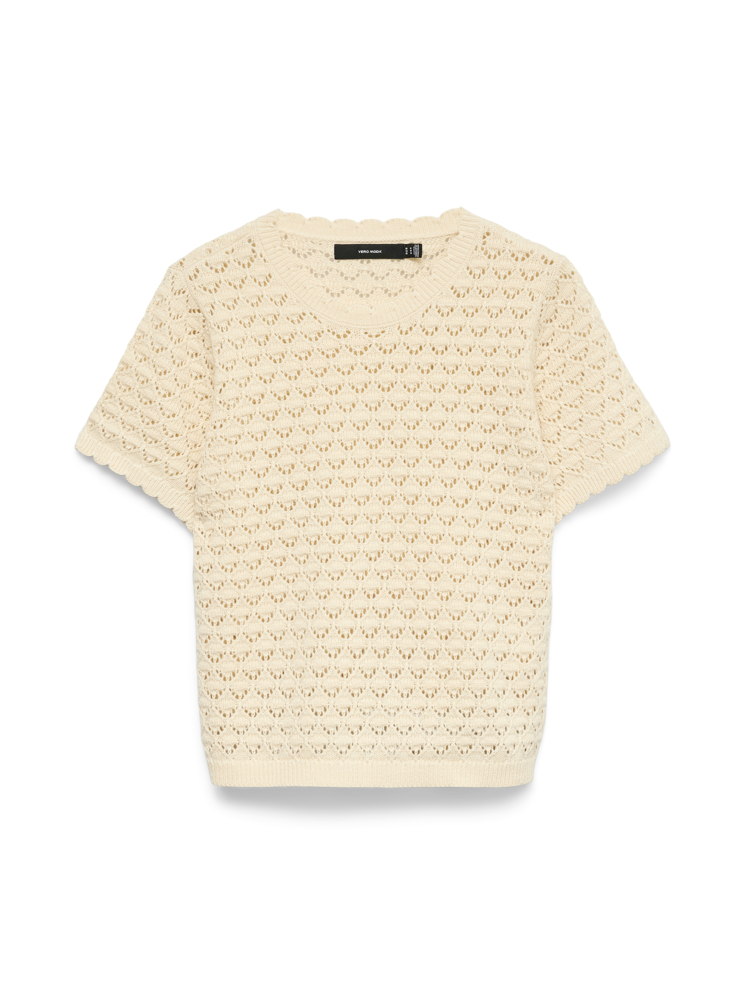 Vero Moda Stricktop »VMJAQUELINE SS O-NECK TOP BOO« mit zartem Muster