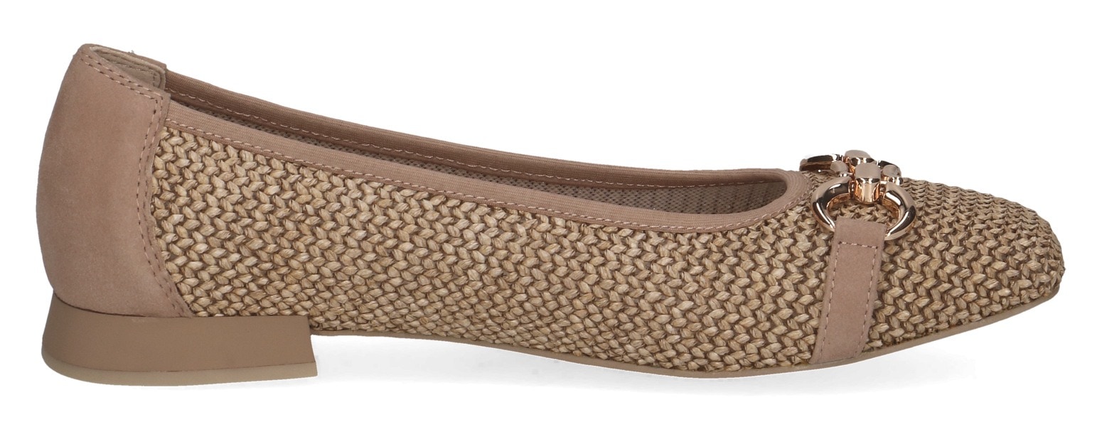 Caprice Ballerina  , Blockabsatz, Bequemschuh, Businessschuh mit Schmuckelement