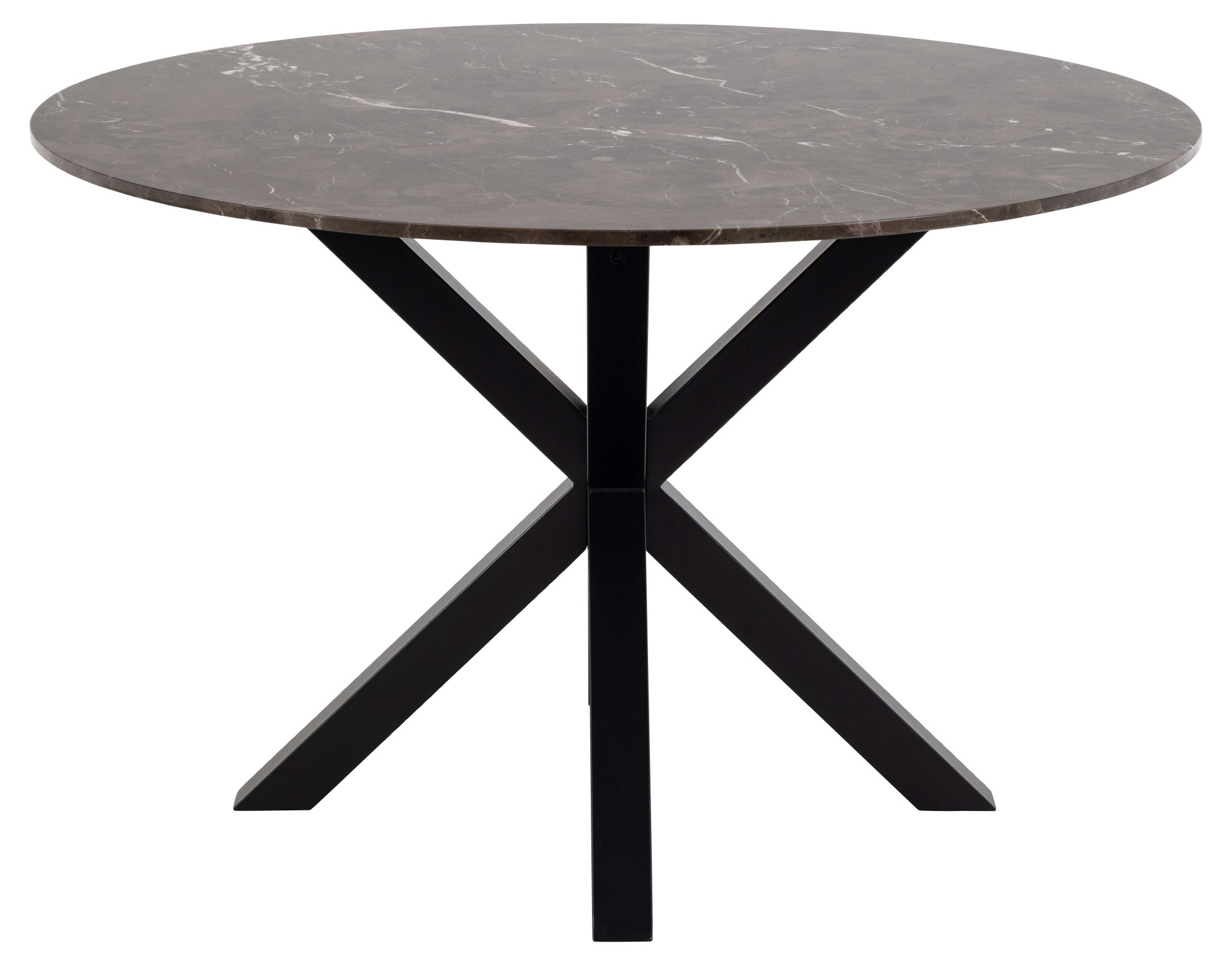 ACT NORDIC Heaven Runder Esstisch, brauner Emperador-Marmor und schwarzes Metall, Ø120