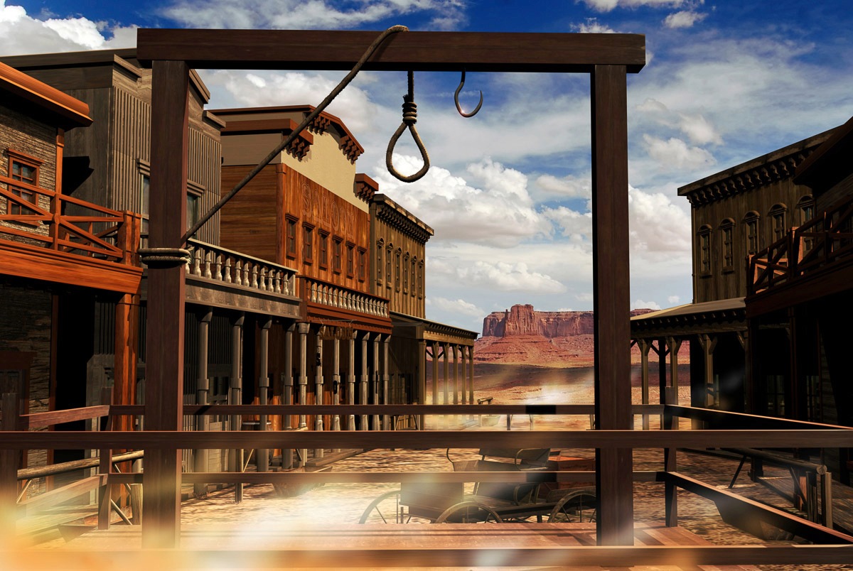 Image of Papermoon Fototapete »Galgen im Wilden Westen«, Vliestapete, hochwertiger Digitaldruck, inklusive Kleister bei Ackermann Versand Schweiz