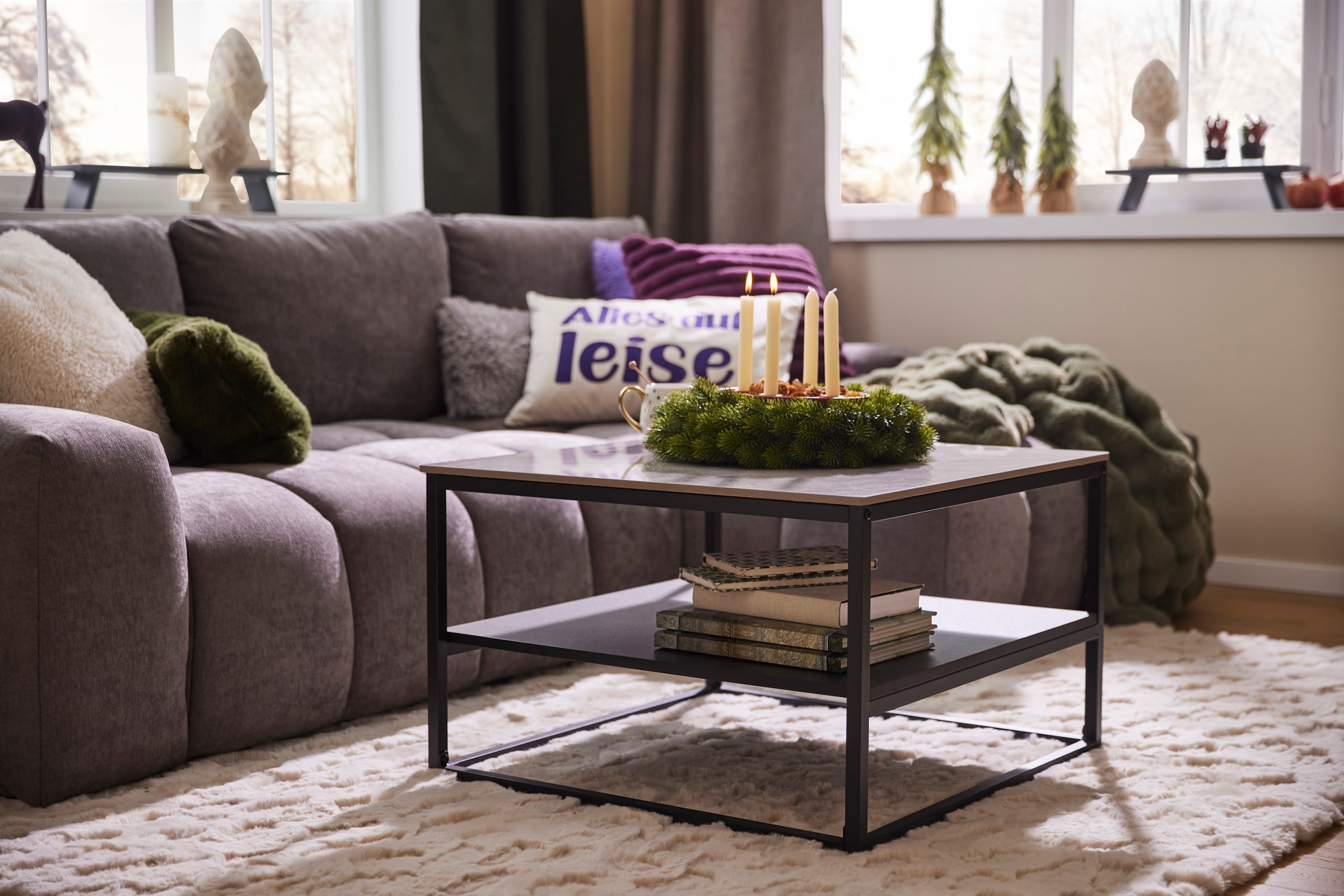 HELA Couchtisch »HUGO« 1 Stk. tlg. Couchtisch; quadratisch; Sintered Stone; Ablageboden