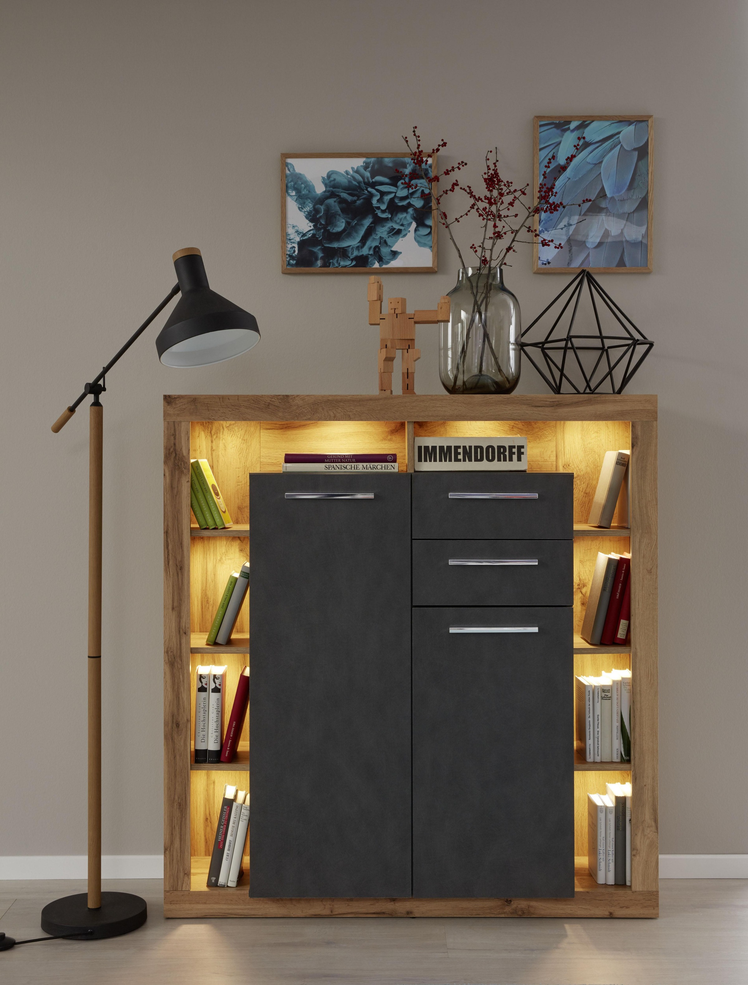 Image of trendteam Highboard »Rock«, trendiges pflegeleichtes Design, Beleuchtung optional, vielseitig kombinierbar bei Ackermann Versand Schweiz