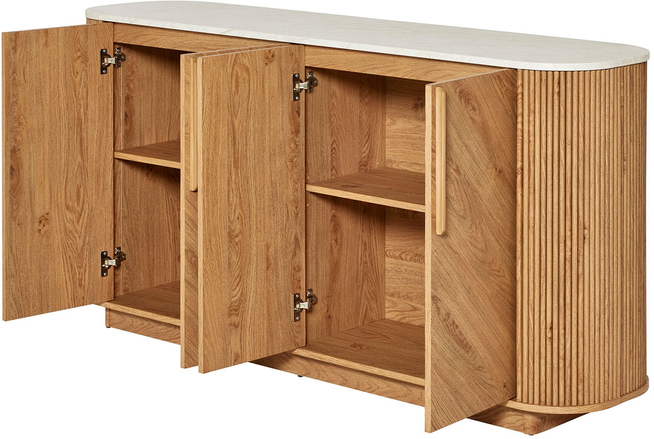 Jahnke Sideboard »ARROW SB 160« 1 Stk. tlg. Sideboard, abgerundet, Fischgrät-Muster, Breite 159,5 cm