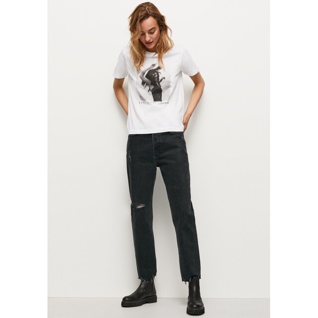 ♕ Pepe Jeans T-Shirt »SONYA«, in figurbetonter Passform und mit tollem  markentypischem Frontprint versandkostenfrei bestellen