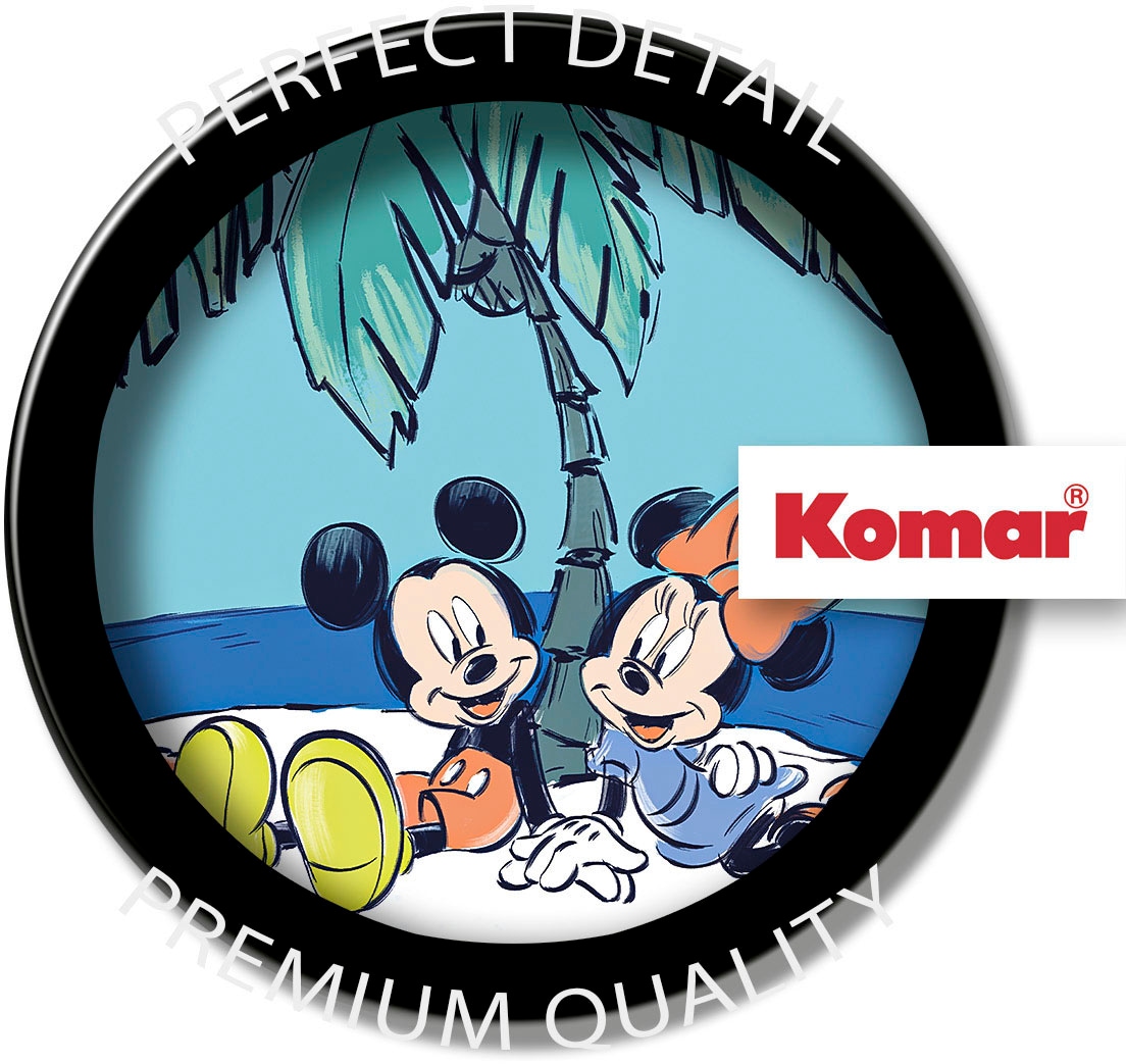 Komar Wandtattoo »selbstklebendes Vlies, Mickey and Minnie Remote Island, Gr.125x125 cm« rund und selbstklebend