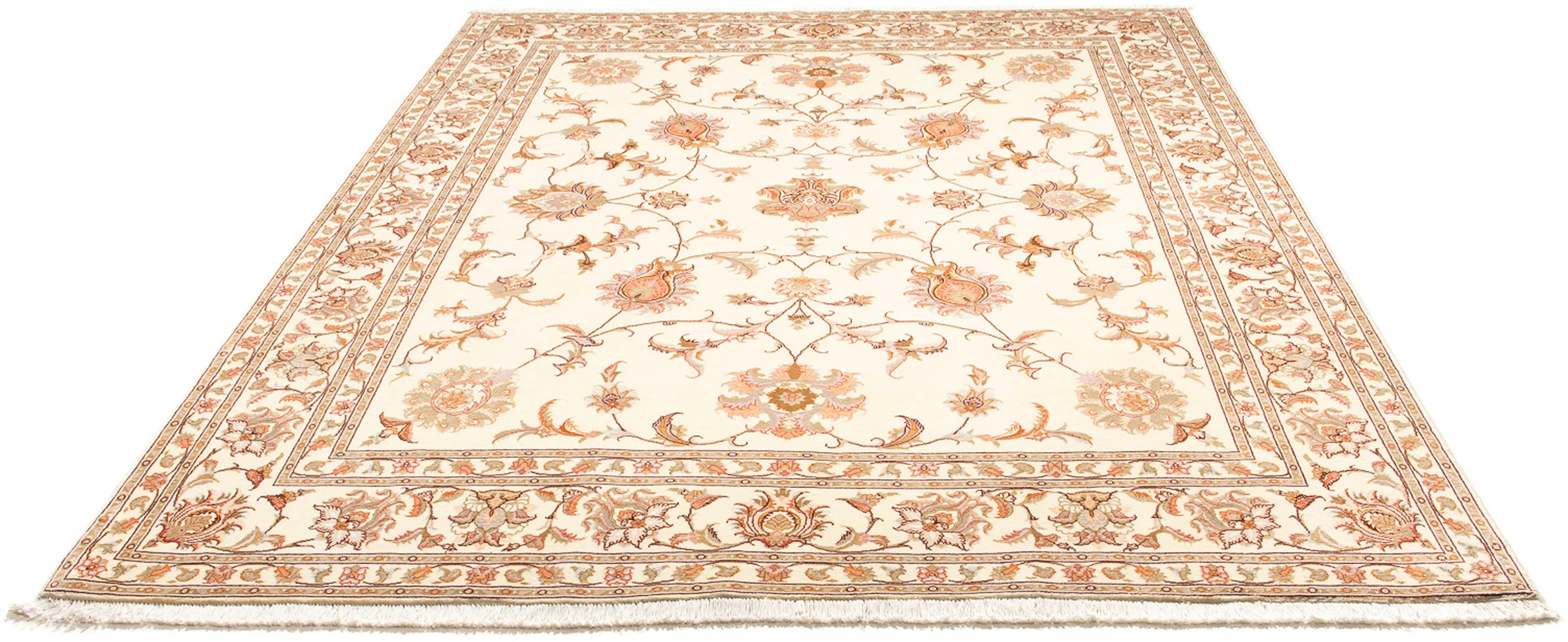 Image of morgenland Orientteppich »Perser - Täbriz - Royal - 258 x 200 cm - beige«, rechteckig, 7 mm Höhe, Wohnzimmer, Handgeknüpft, Einzelstück mit Zertifikat bei Ackermann Versand Schweiz
