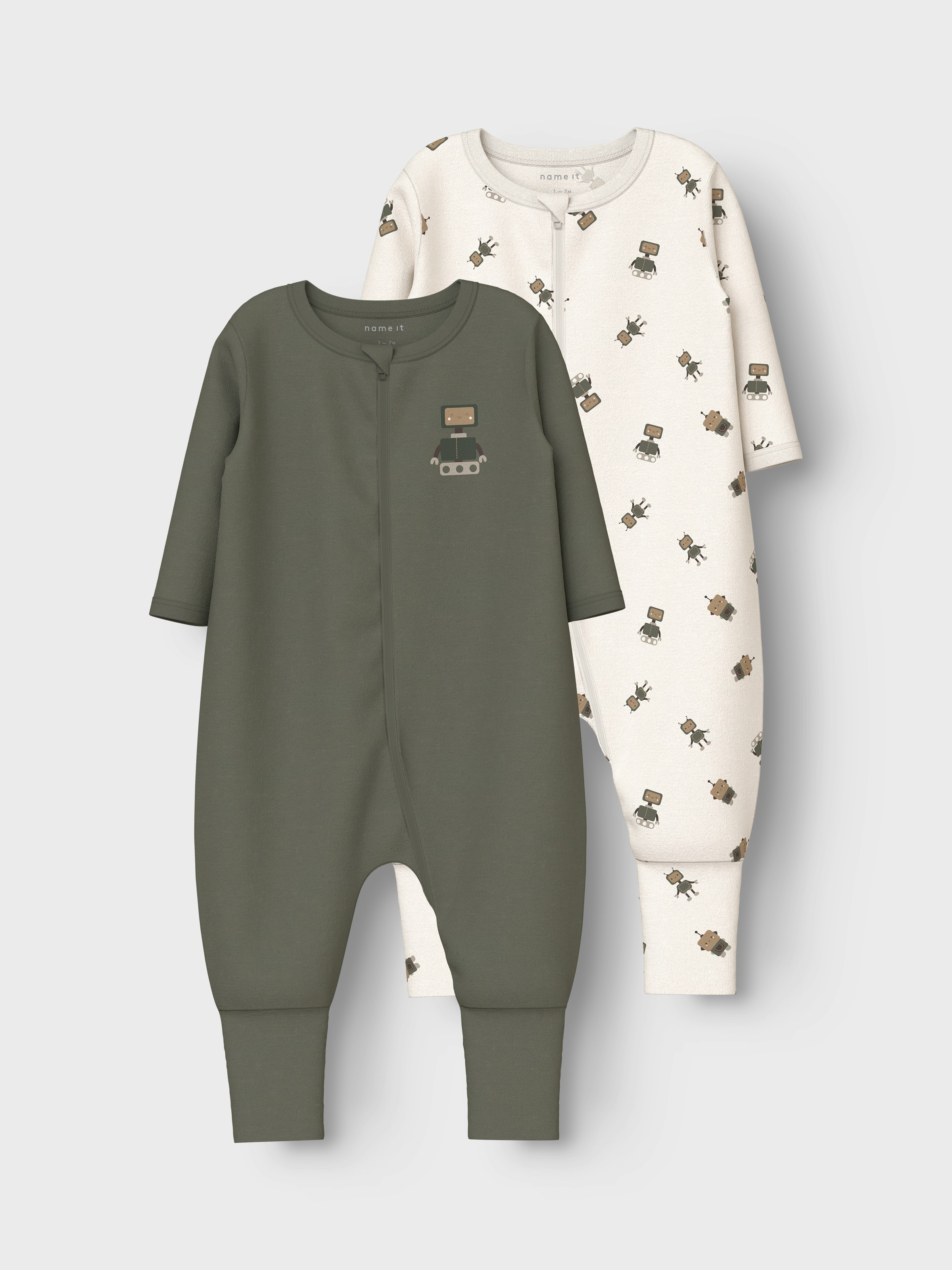 Name It Pyjama »NBMNIGHTSUIT 2P ZIP FF ROBOT NOOS«, (Packung, 2 tlg.)
