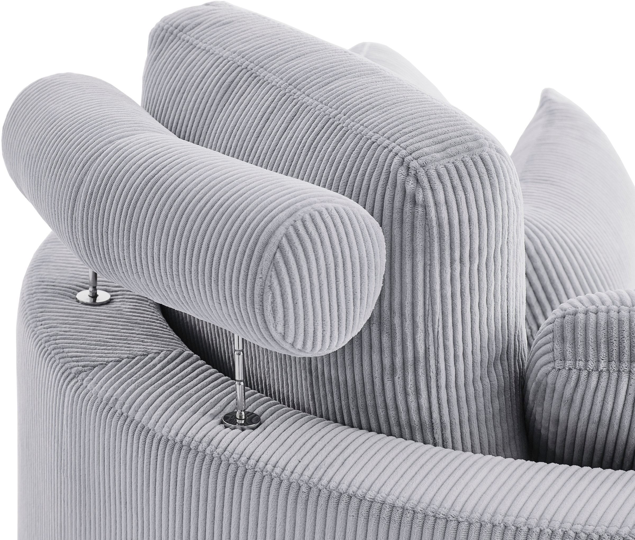 ATLANTIC home collection Canapé 2 places »Ravi, B: 114 cm« XXL- Sessel, mit Stauraumhocker, Rückenstütze & 4 Zierkissen