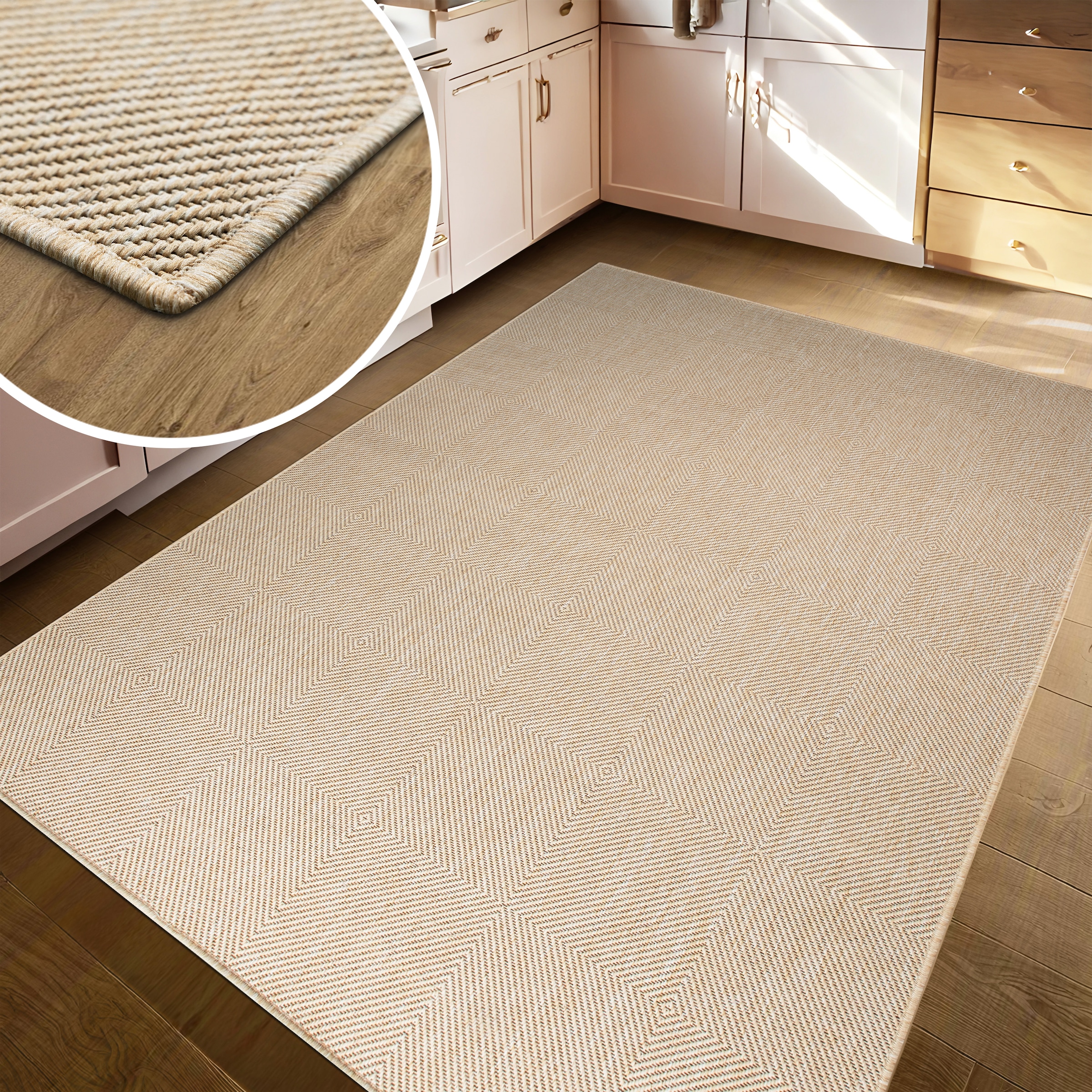 GOODproduct Teppich »Anna, auch als Läufer erhältlich« rechteckig 3 mm Höhe In- und Outdoor geeignet, Sisal-Optik, Wetterfest & UV-beständig