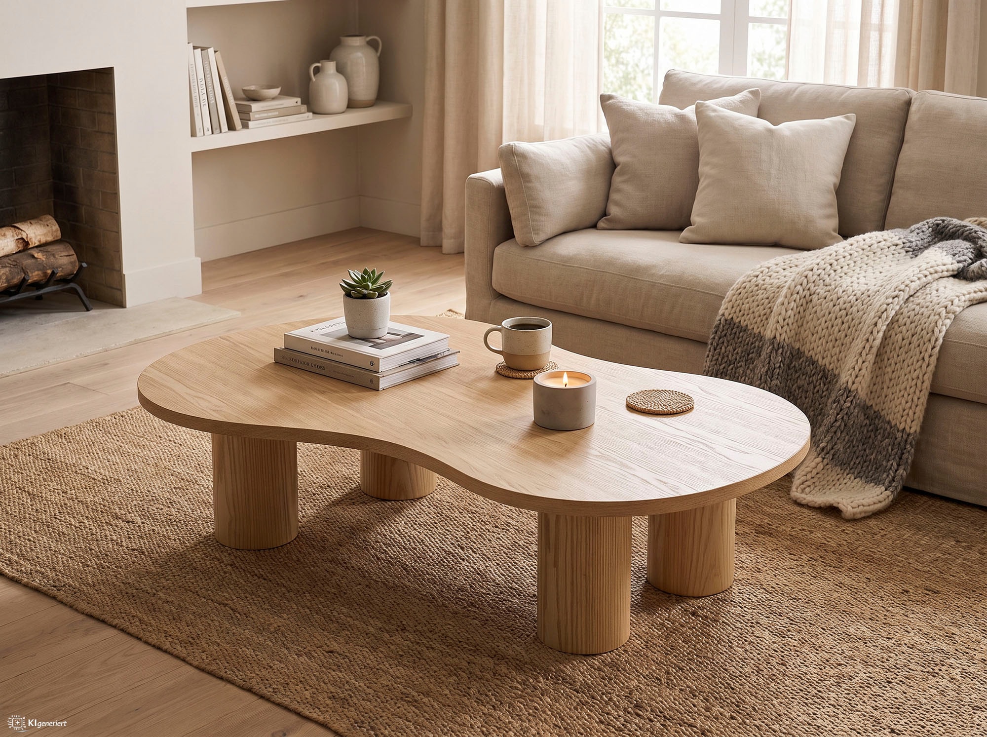 SalesFever Couchtisch »Couchtisch 160x85 cm« Markante organische Form mit skulpturalem Charakter